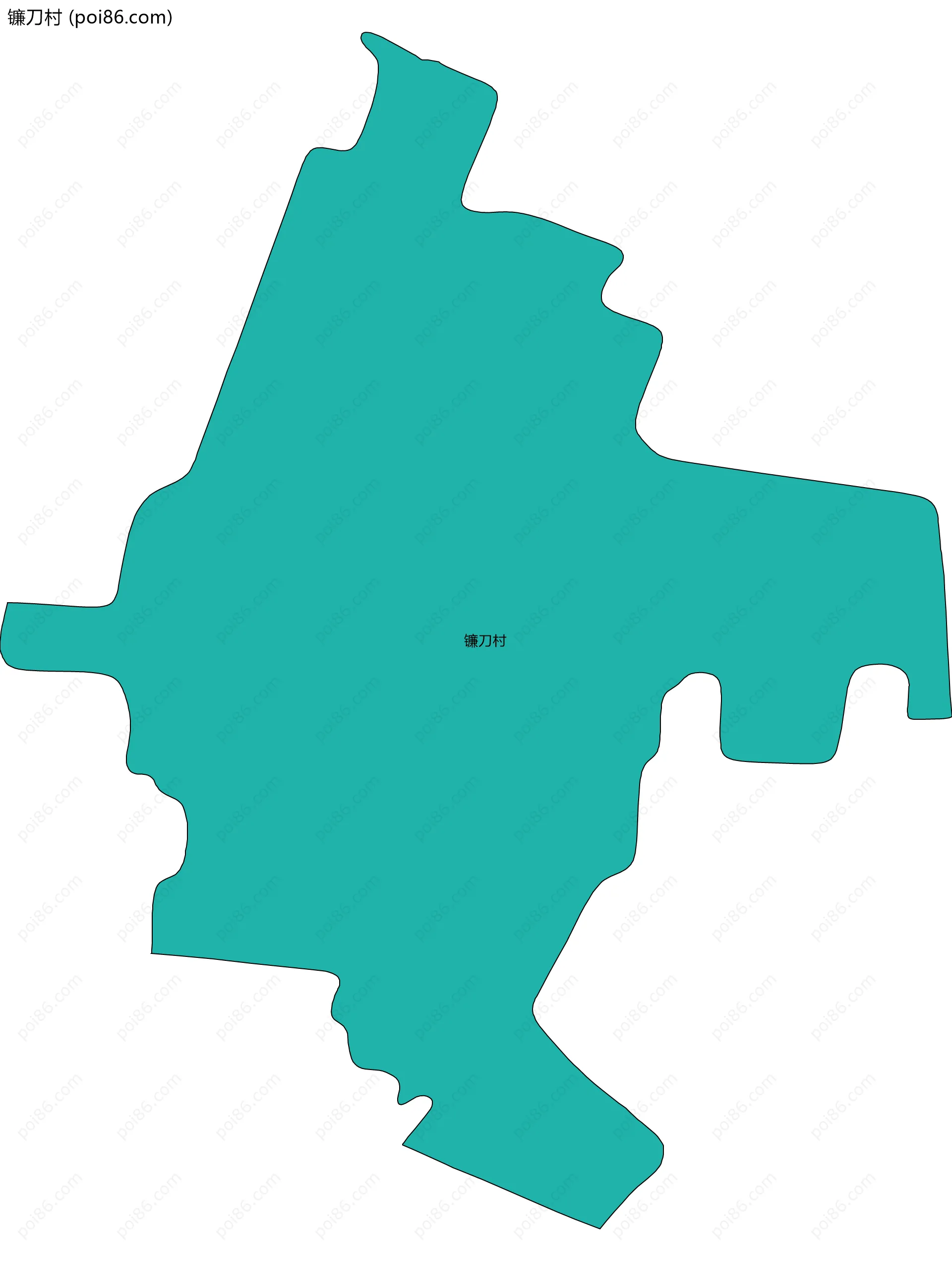 镰刀村边界地图