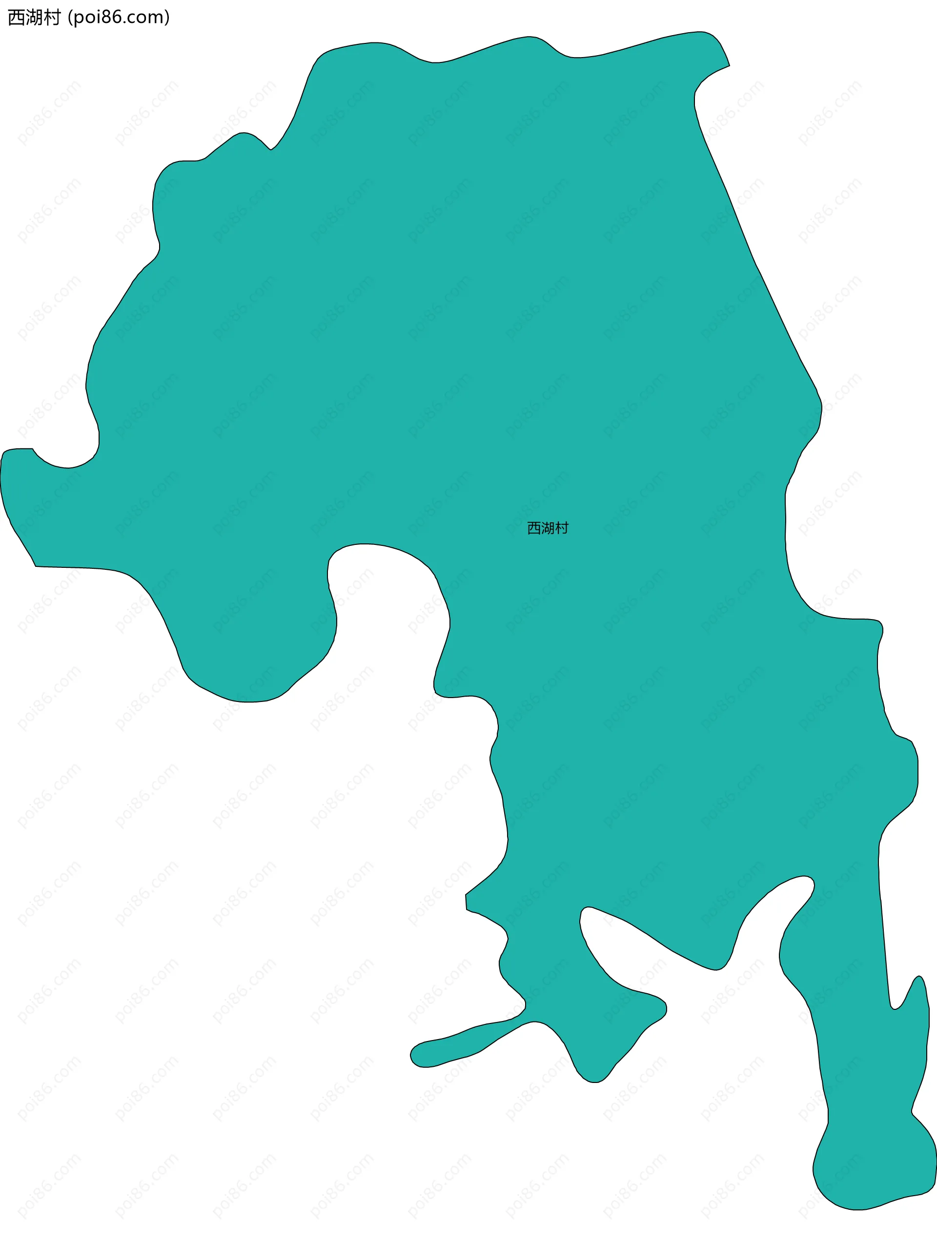 西湖村边界地图