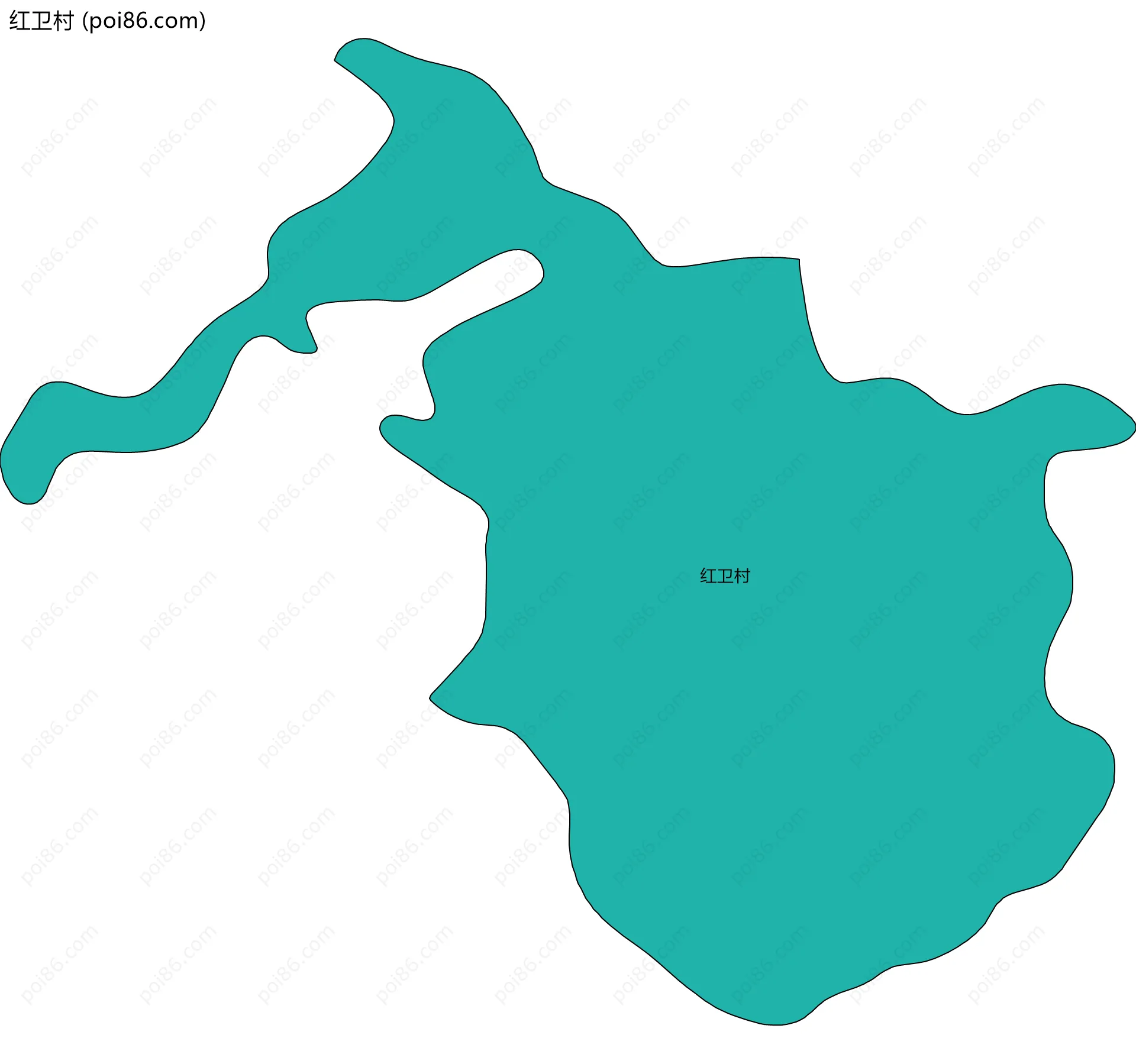 红卫村边界地图