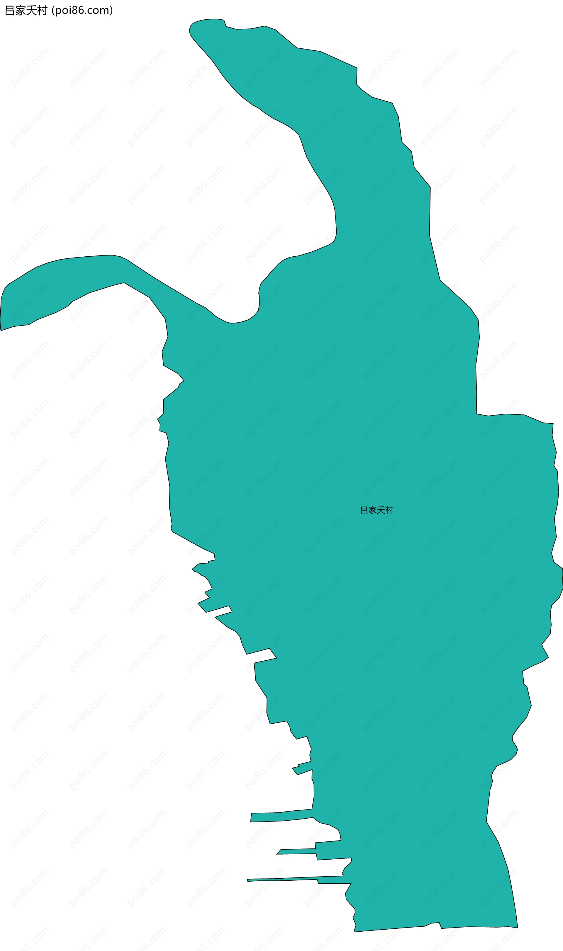 吕家夭村边界地图