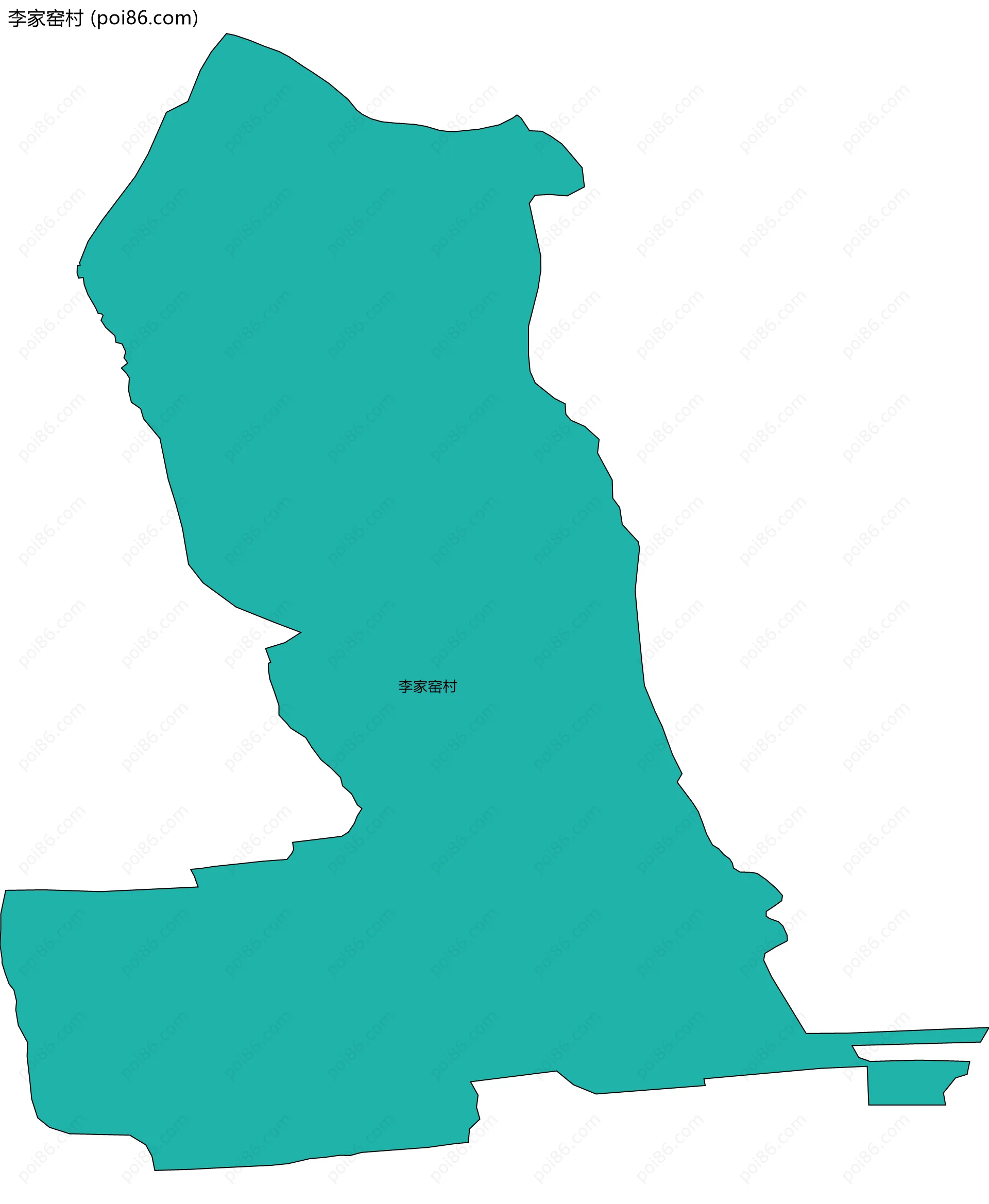 李家窑村边界地图