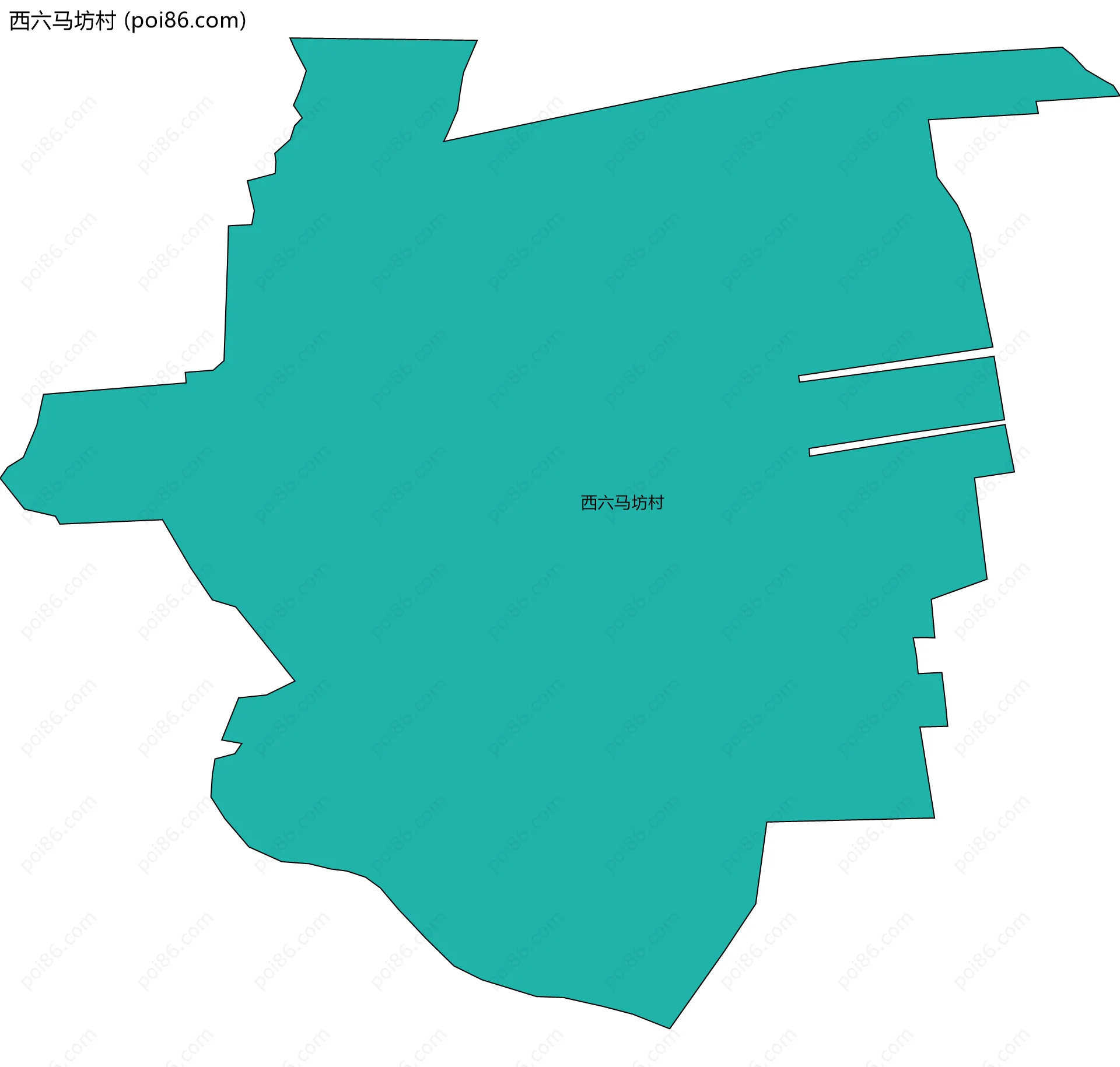 西六马坊村边界地图