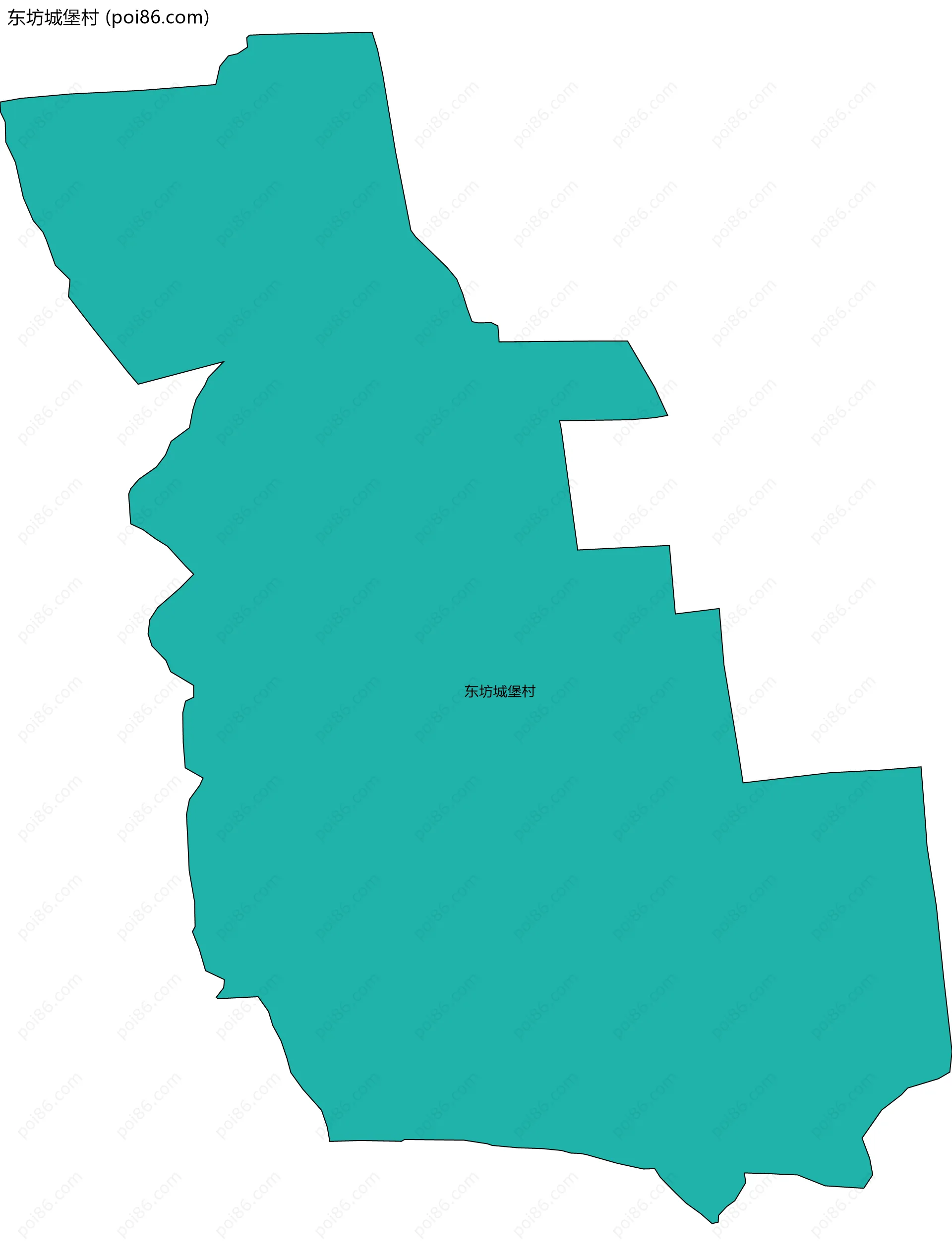 东坊城堡村边界地图