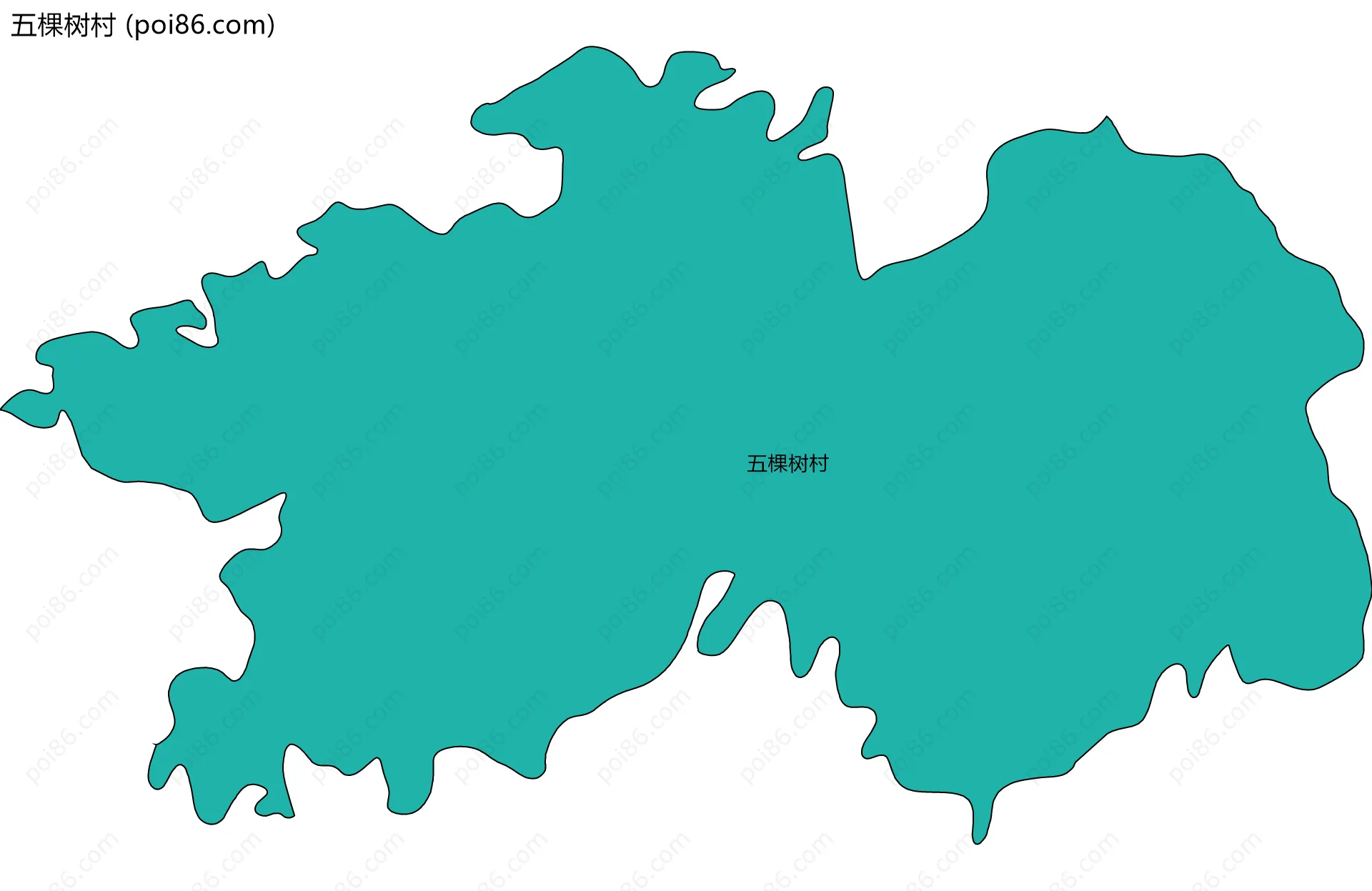 五棵树村边界地图