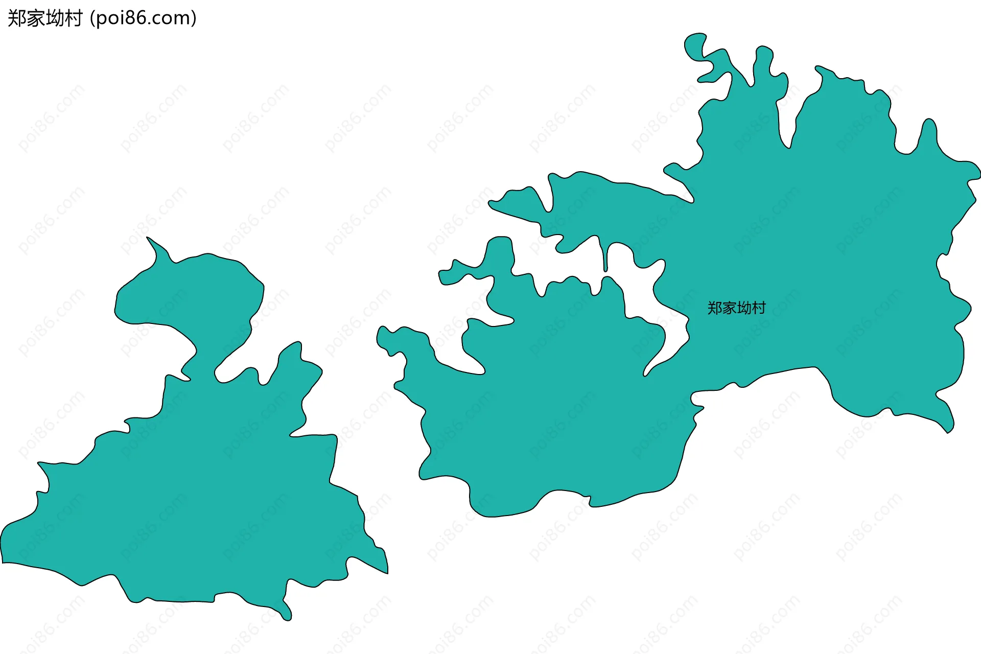 郑家坳村边界地图