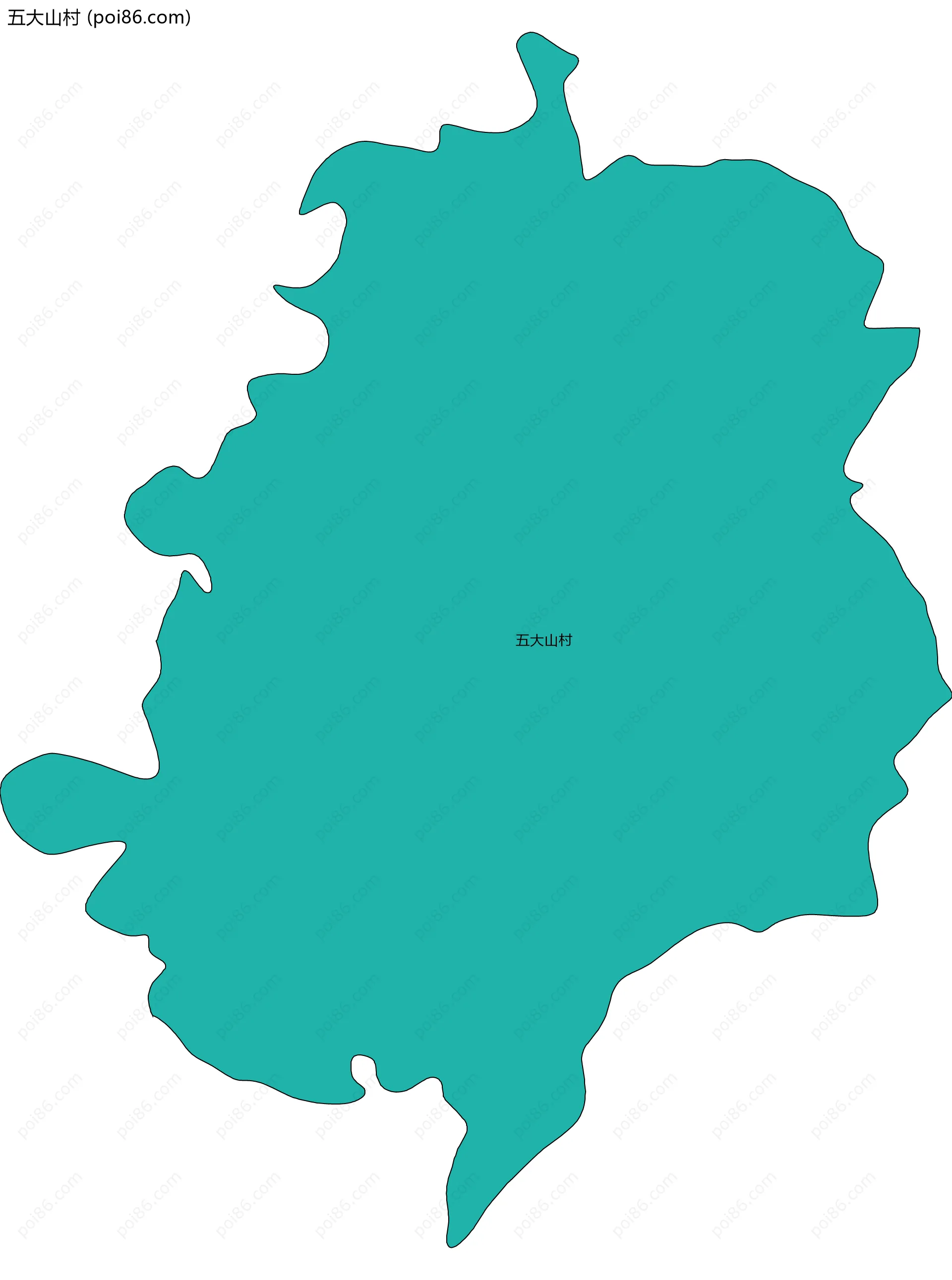 五大山村边界地图