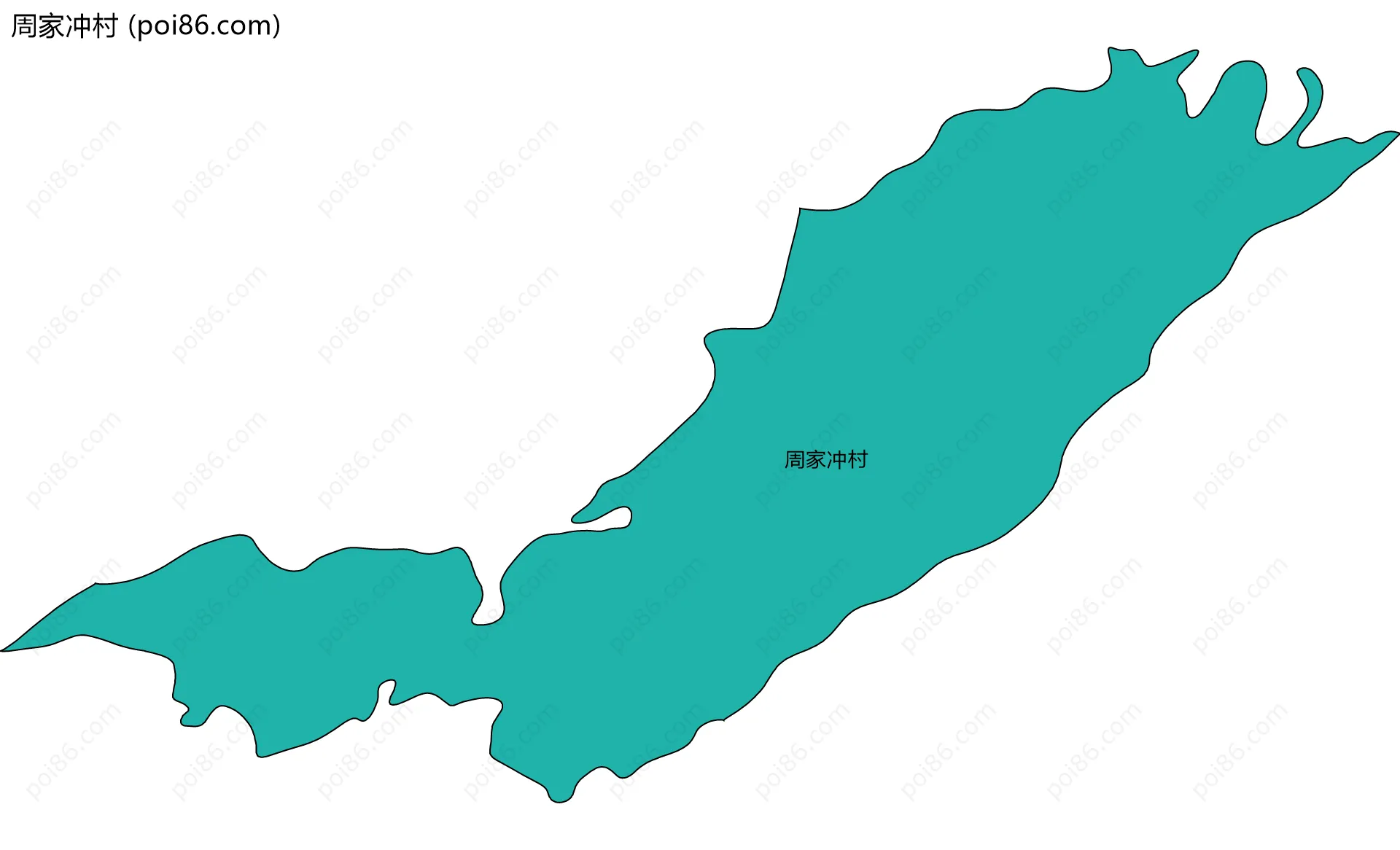 周家冲村边界地图