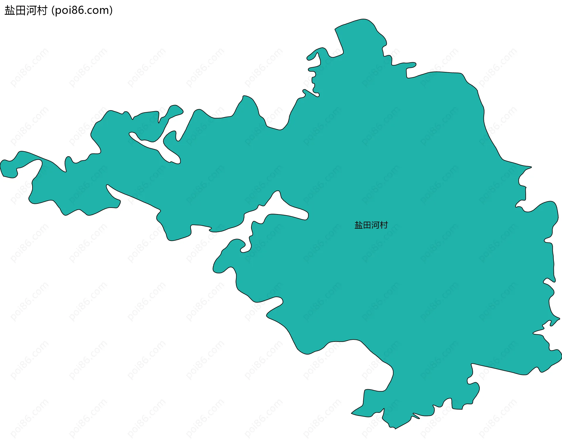 盐田河村边界地图