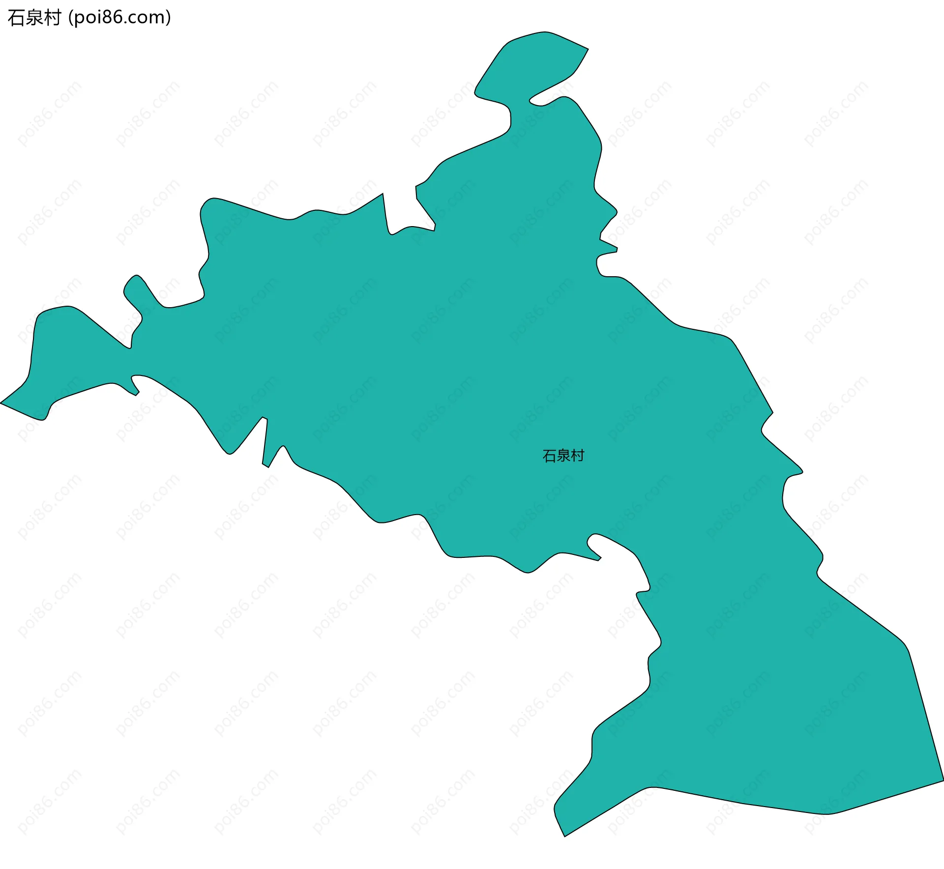 石泉村边界地图