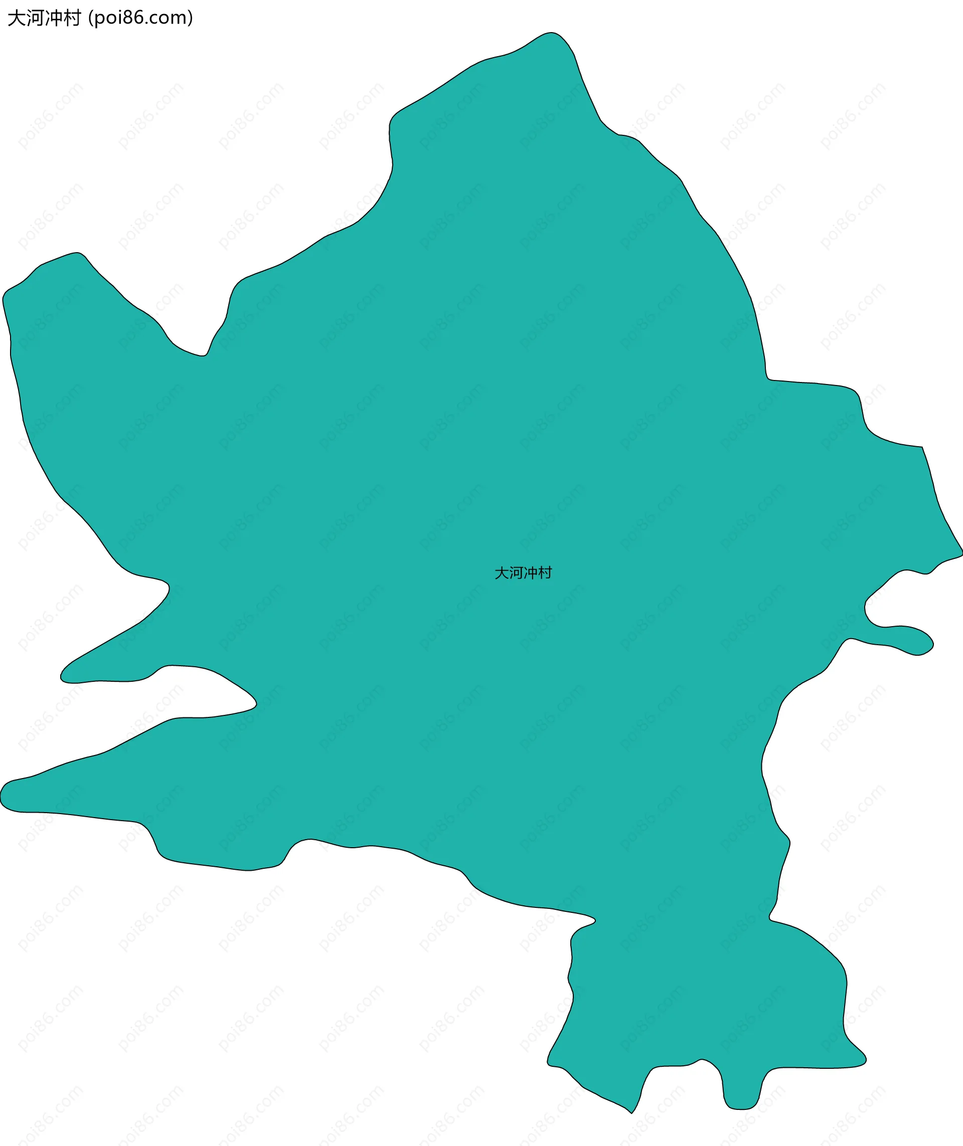 大河冲村边界地图