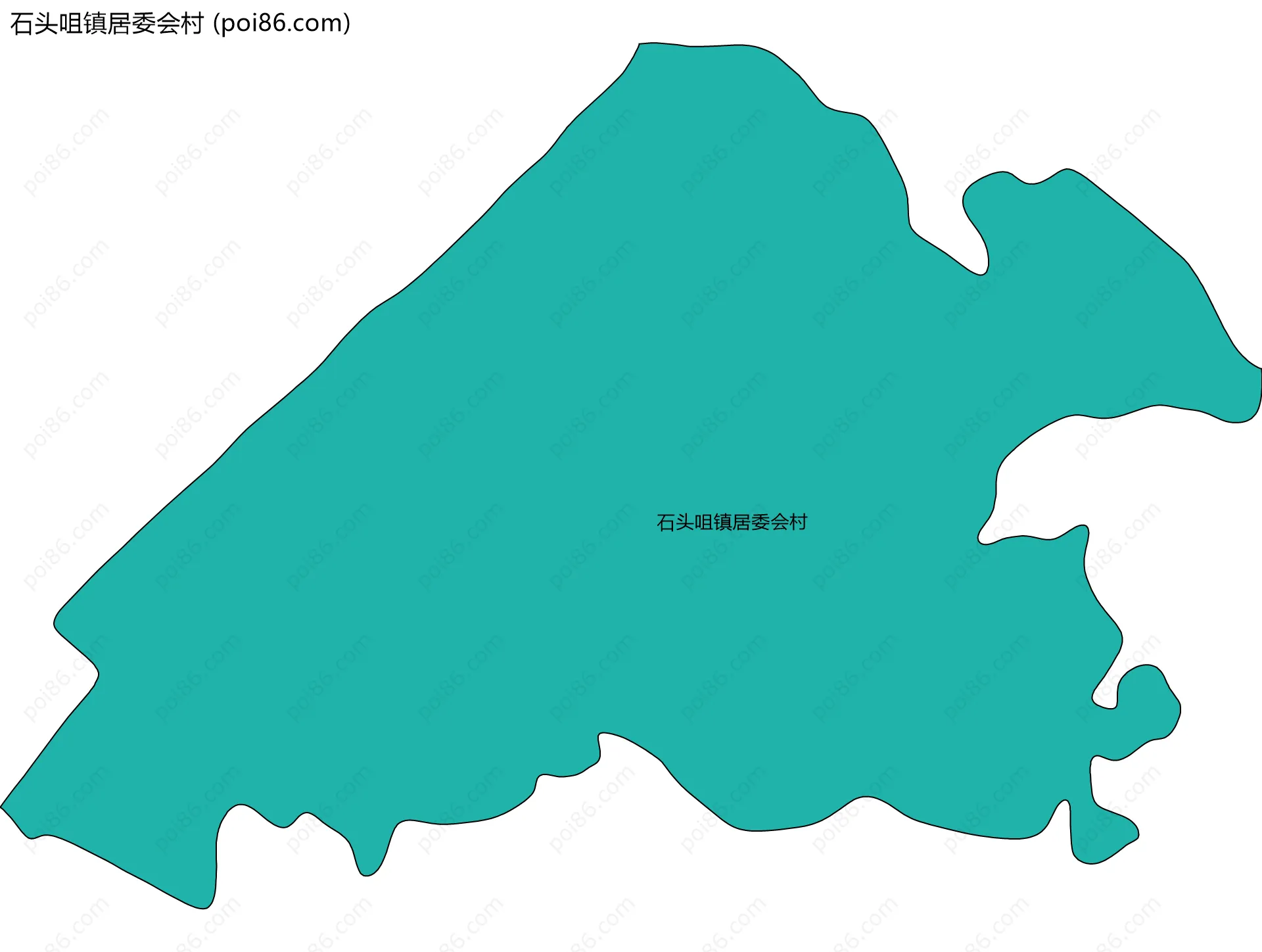 石头咀镇居委会村边界地图