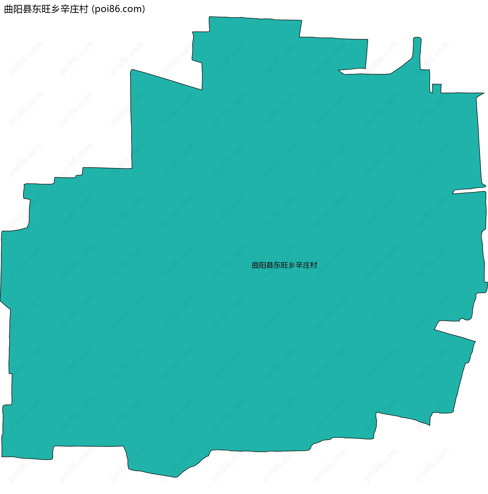 曲阳县东旺乡辛庄村边界地图