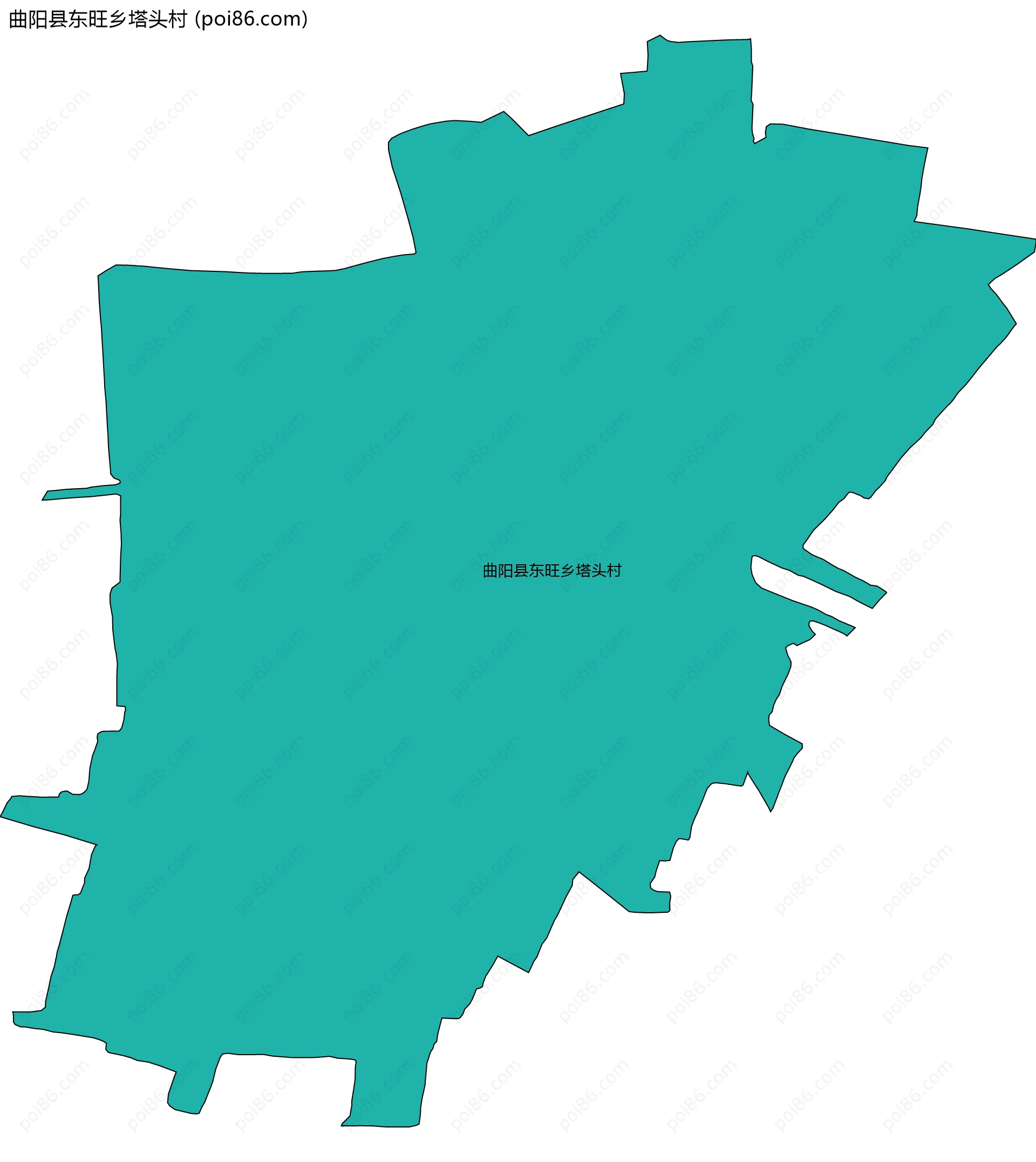 曲阳县东旺乡塔头村边界地图