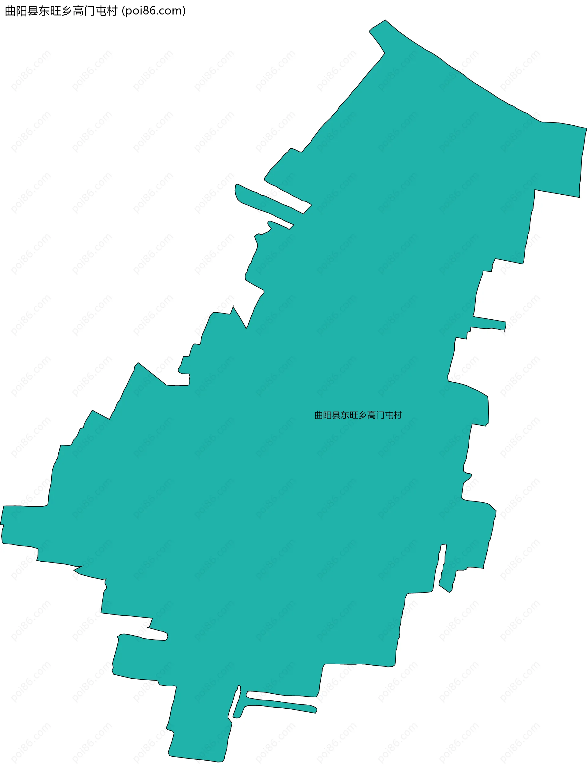 曲阳县东旺乡高门屯村边界地图