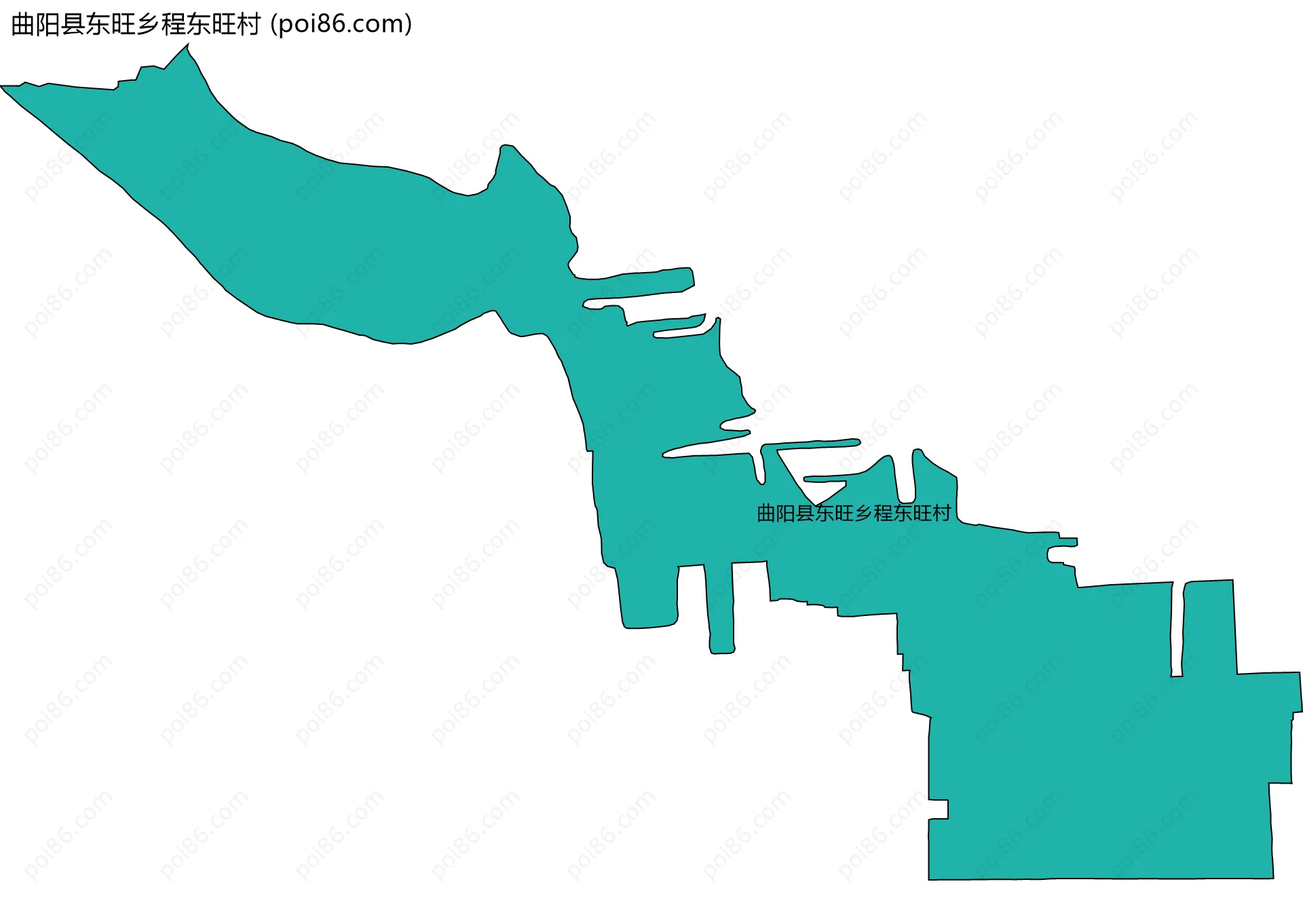 曲阳县东旺乡程东旺村边界地图