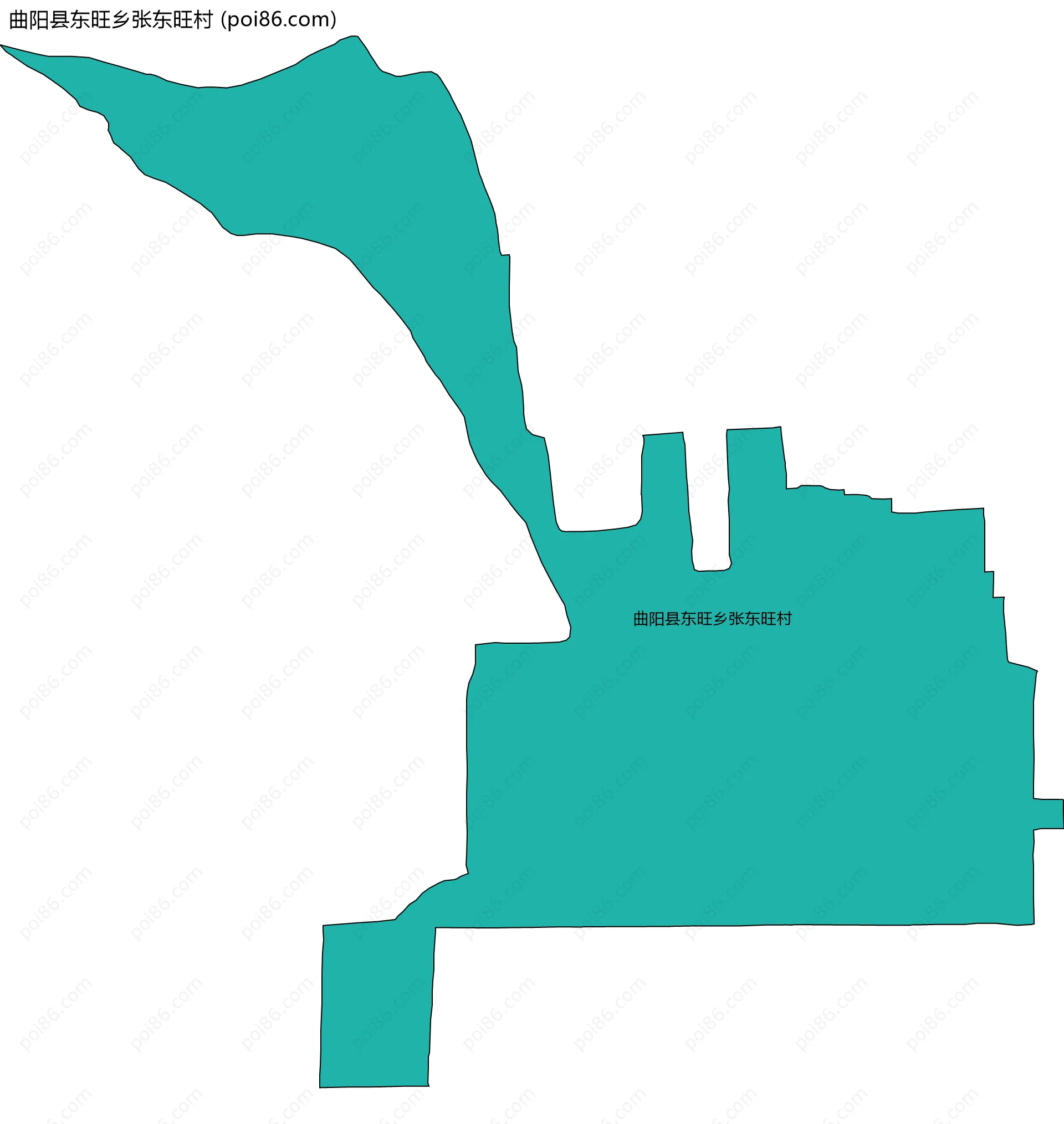 曲阳县东旺乡张东旺村边界地图