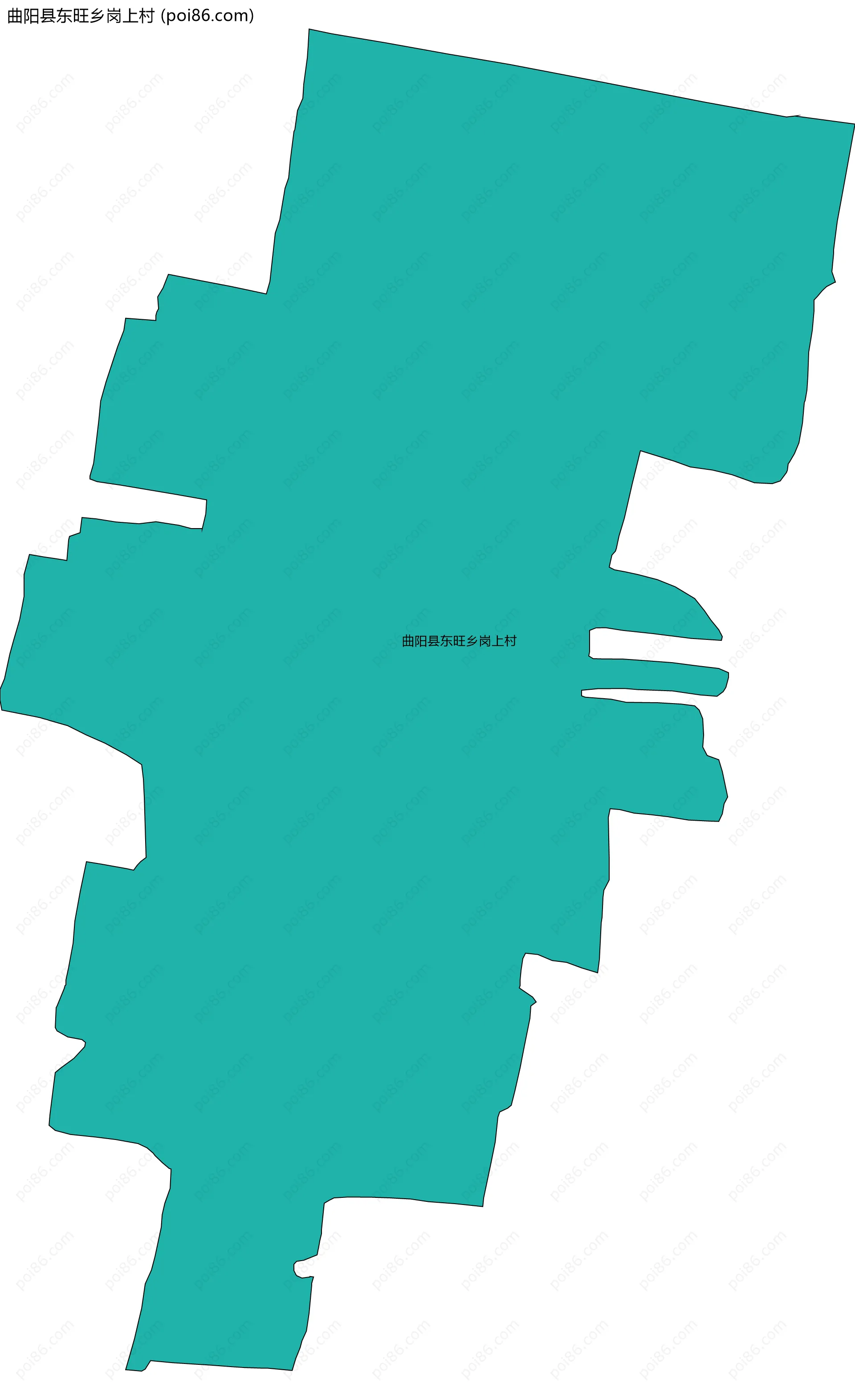 曲阳县东旺乡岗上村边界地图