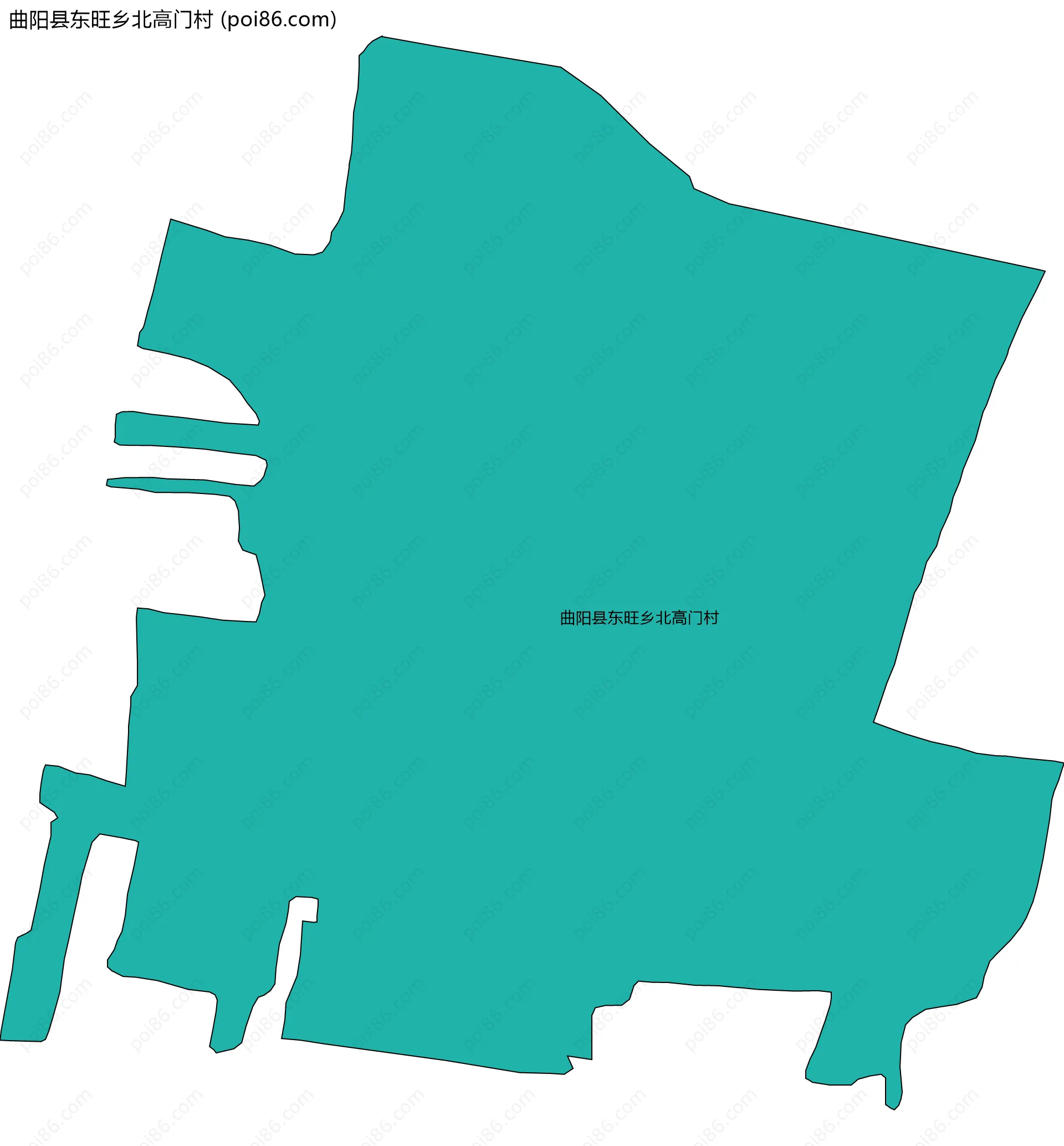 曲阳县东旺乡北高门村边界地图