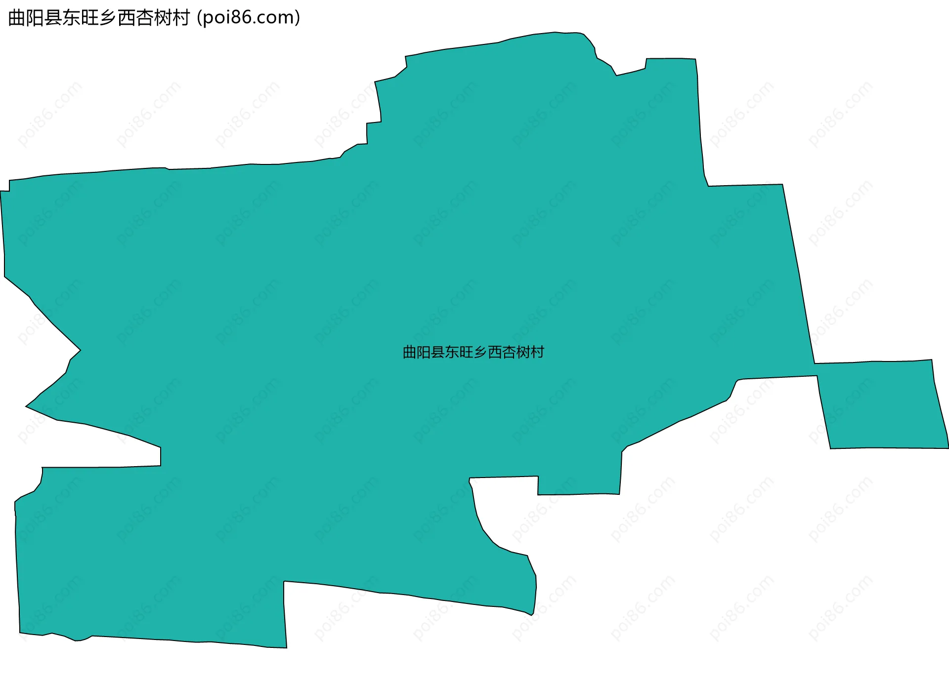 曲阳县东旺乡西杏树村边界地图