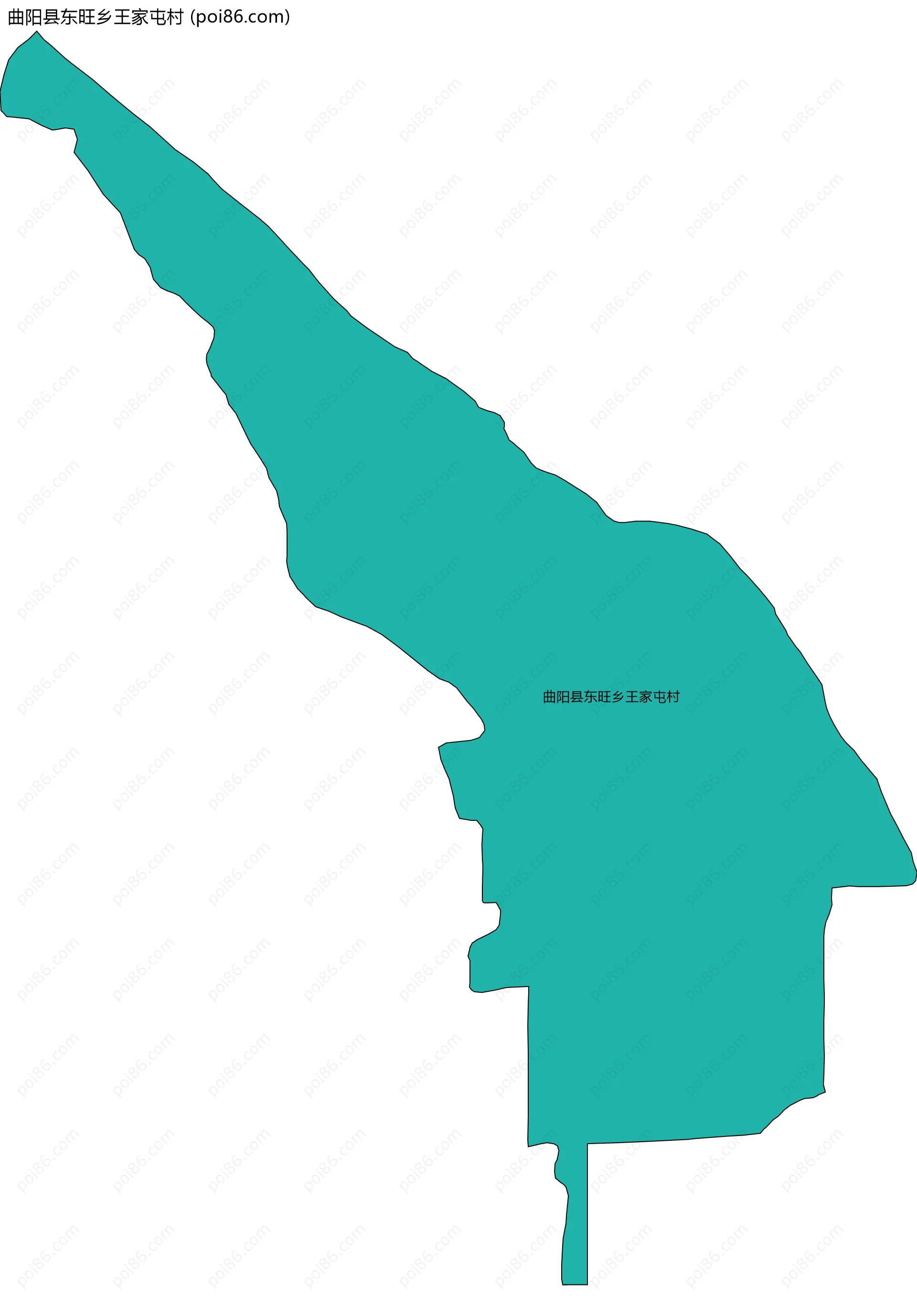 曲阳县东旺乡王家屯村边界地图