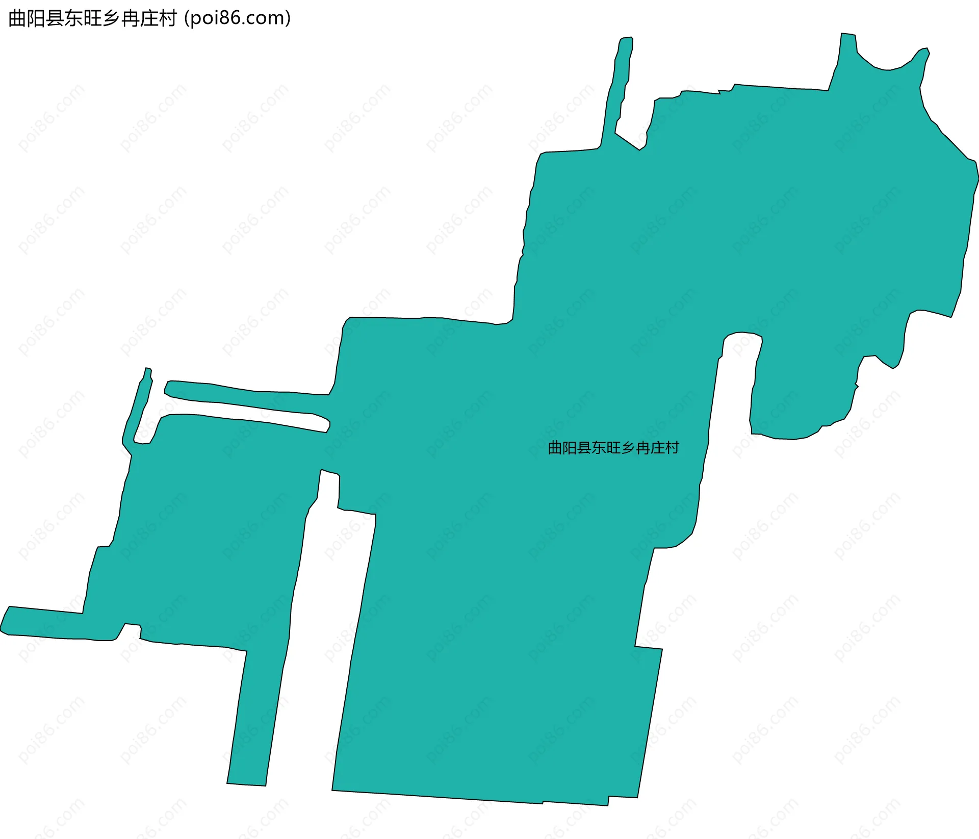 曲阳县东旺乡冉庄村边界地图