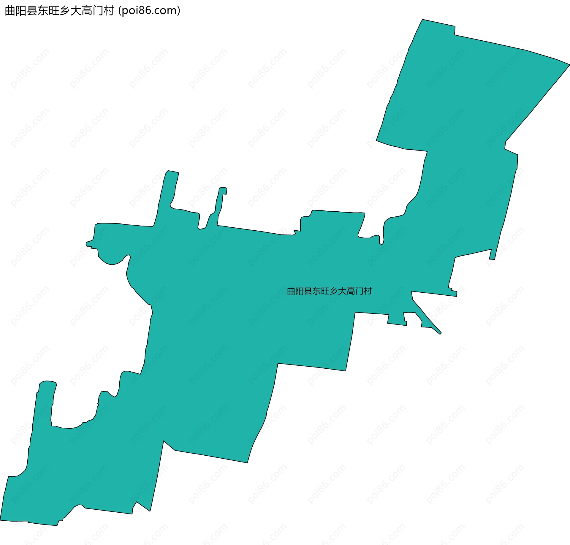 曲阳县东旺乡大高门村边界地图