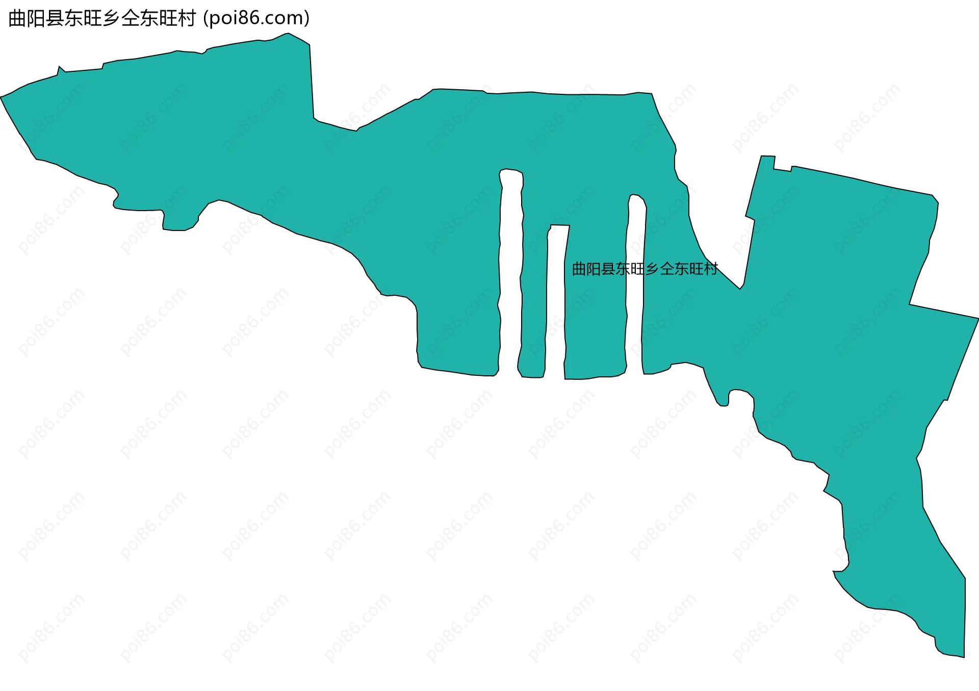 曲阳县东旺乡仝东旺村边界地图