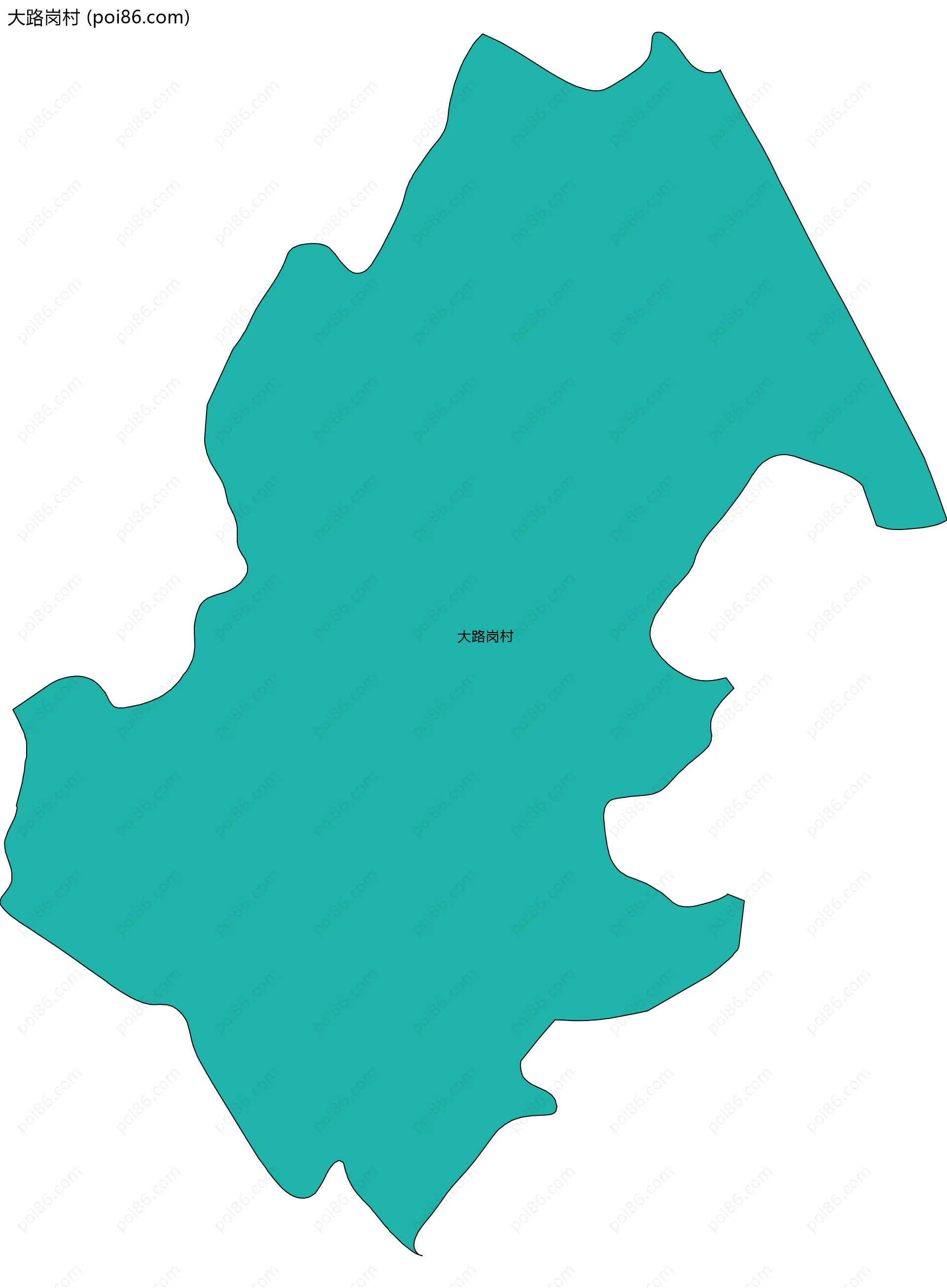 大路岗村边界地图