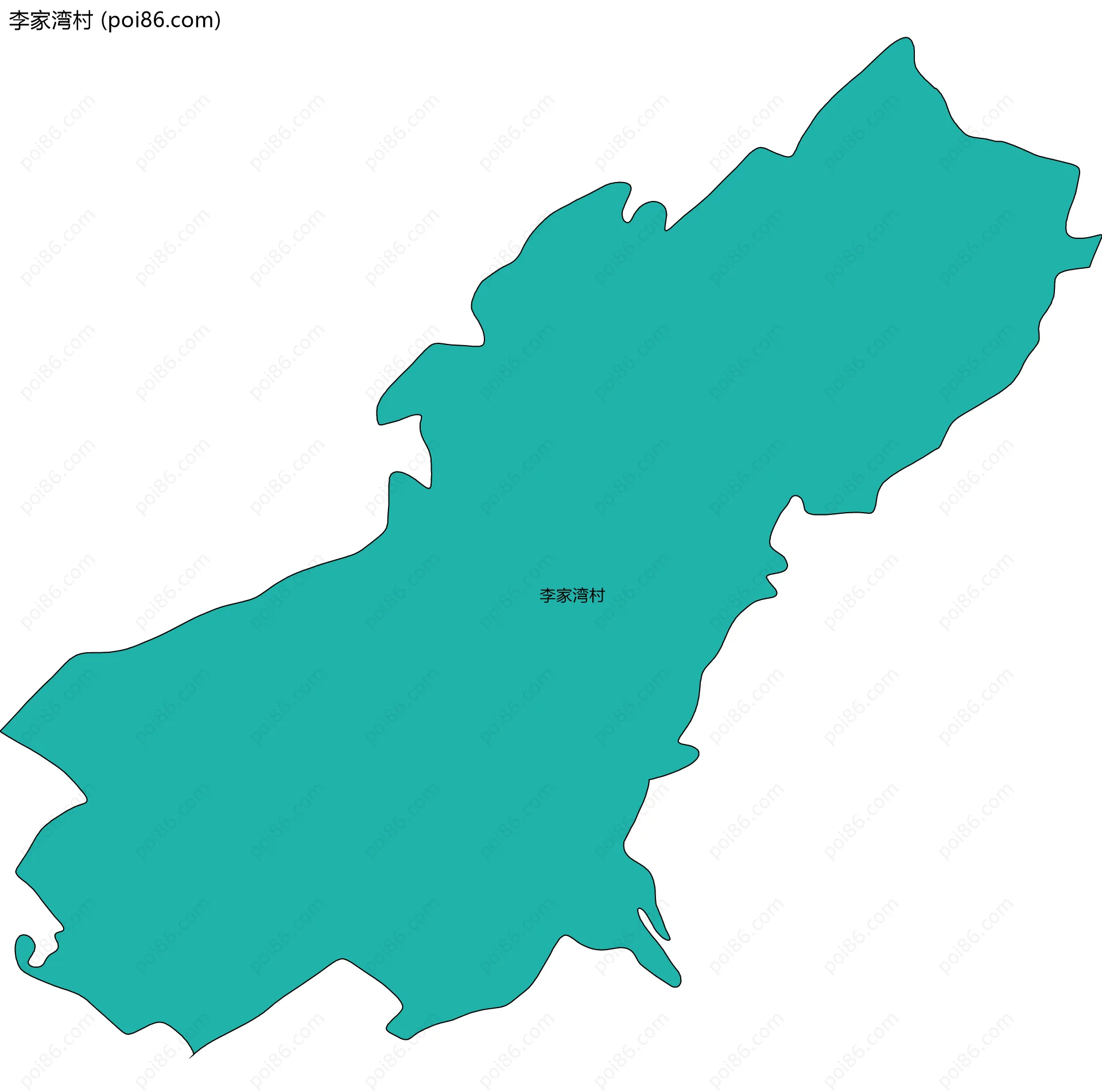 李家湾村边界地图