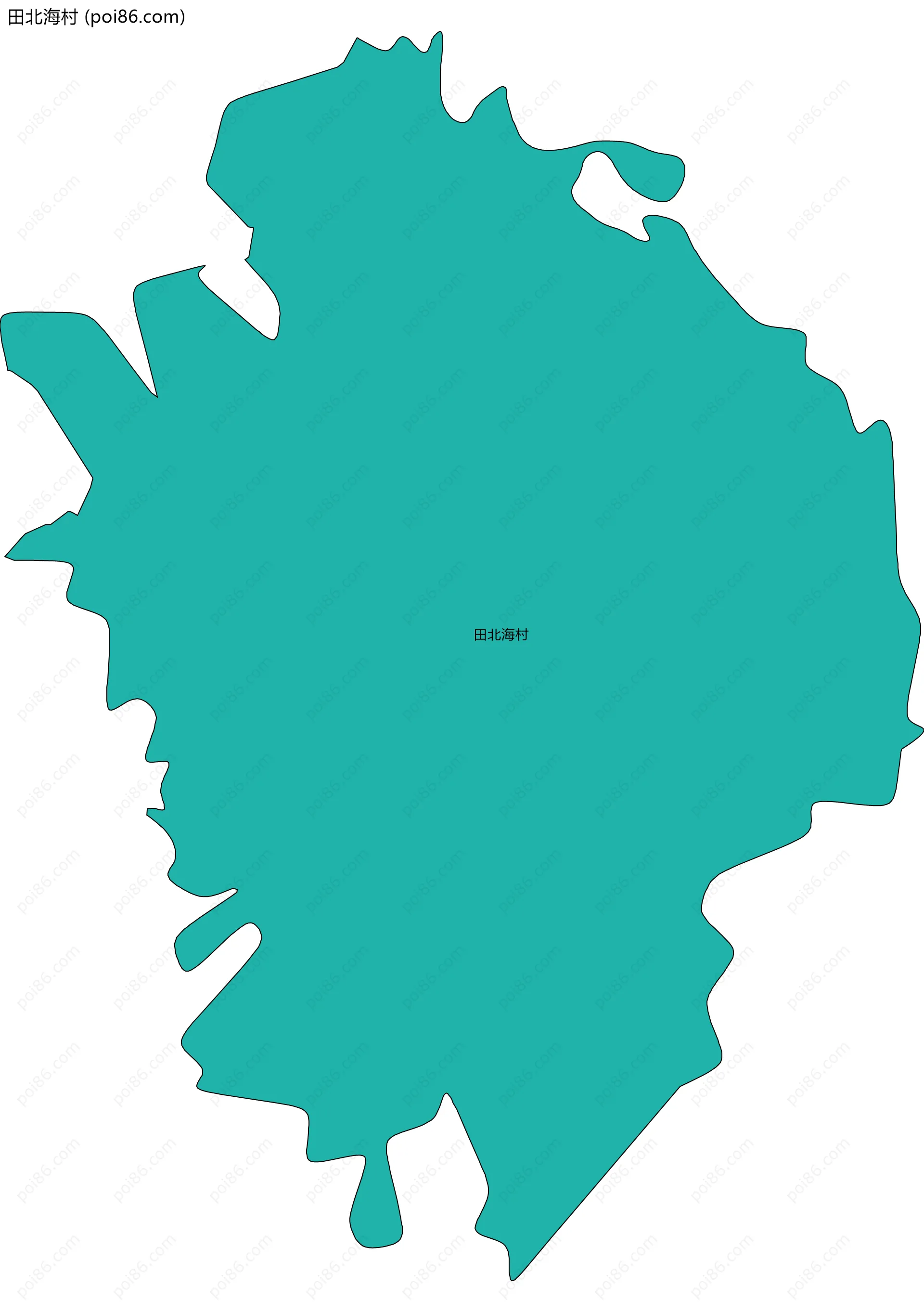 田北海村边界地图