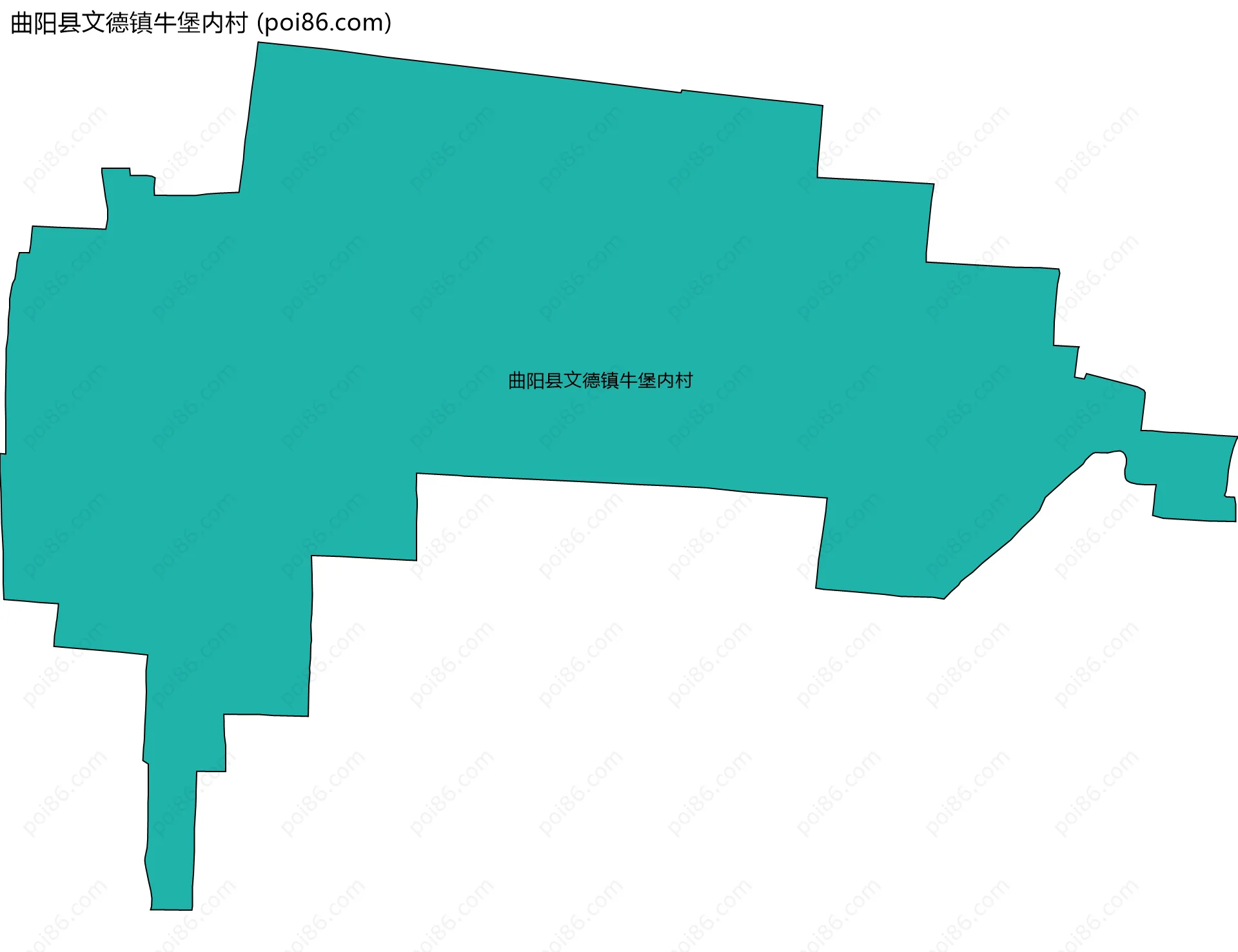 曲阳县文德镇牛堡内村边界地图