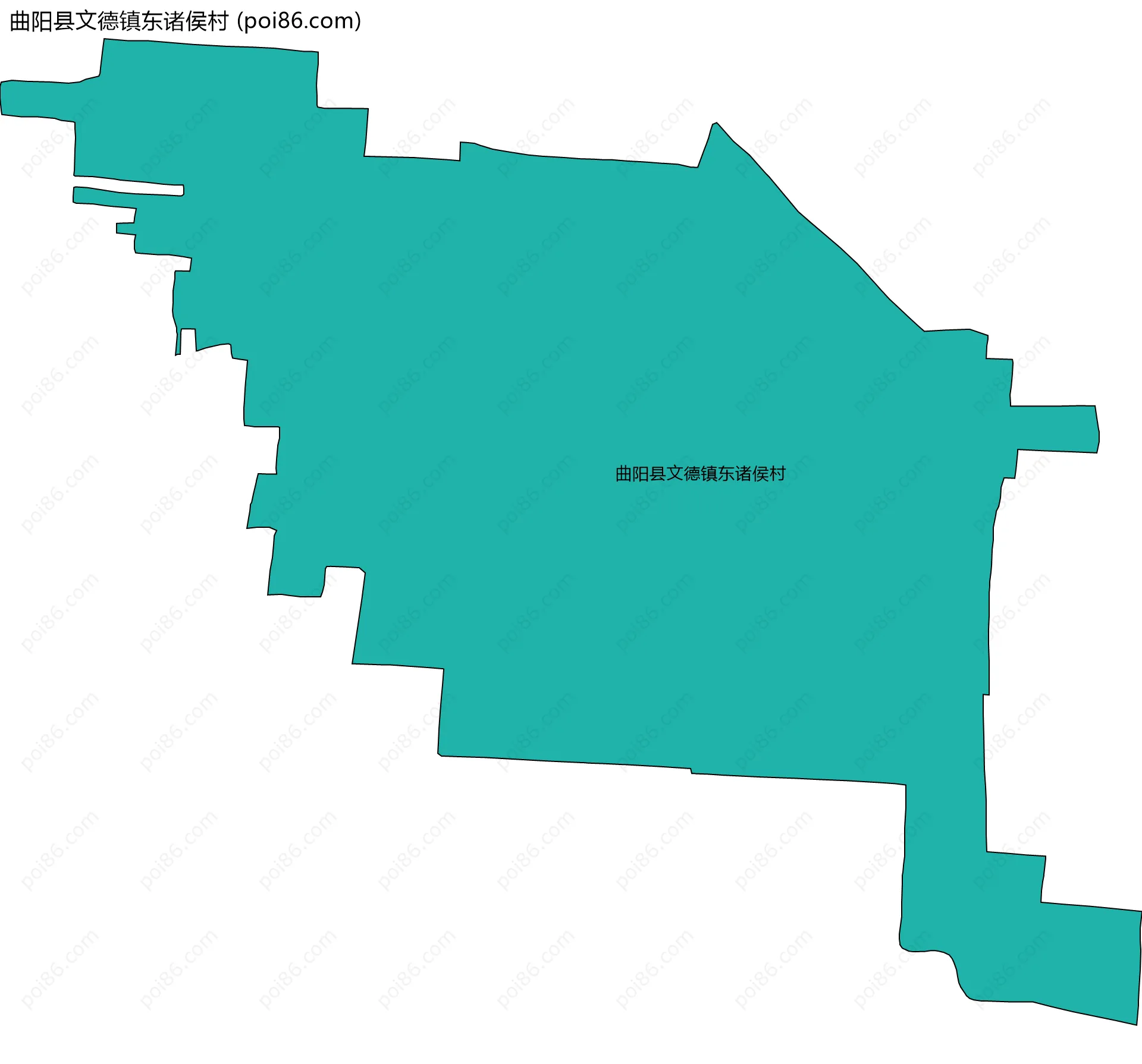 曲阳县文德镇东诸侯村边界地图