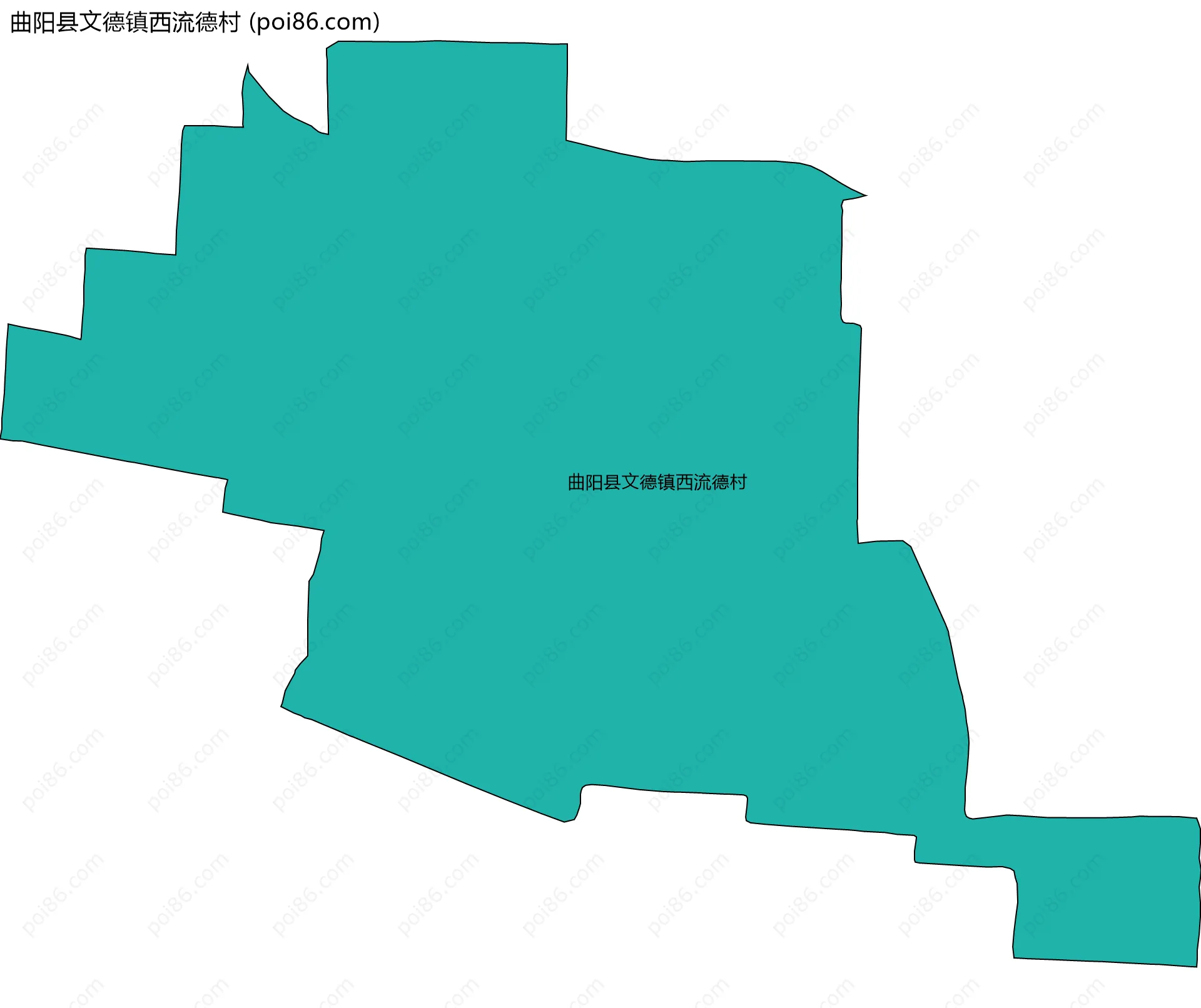 曲阳县文德镇西流德村边界地图