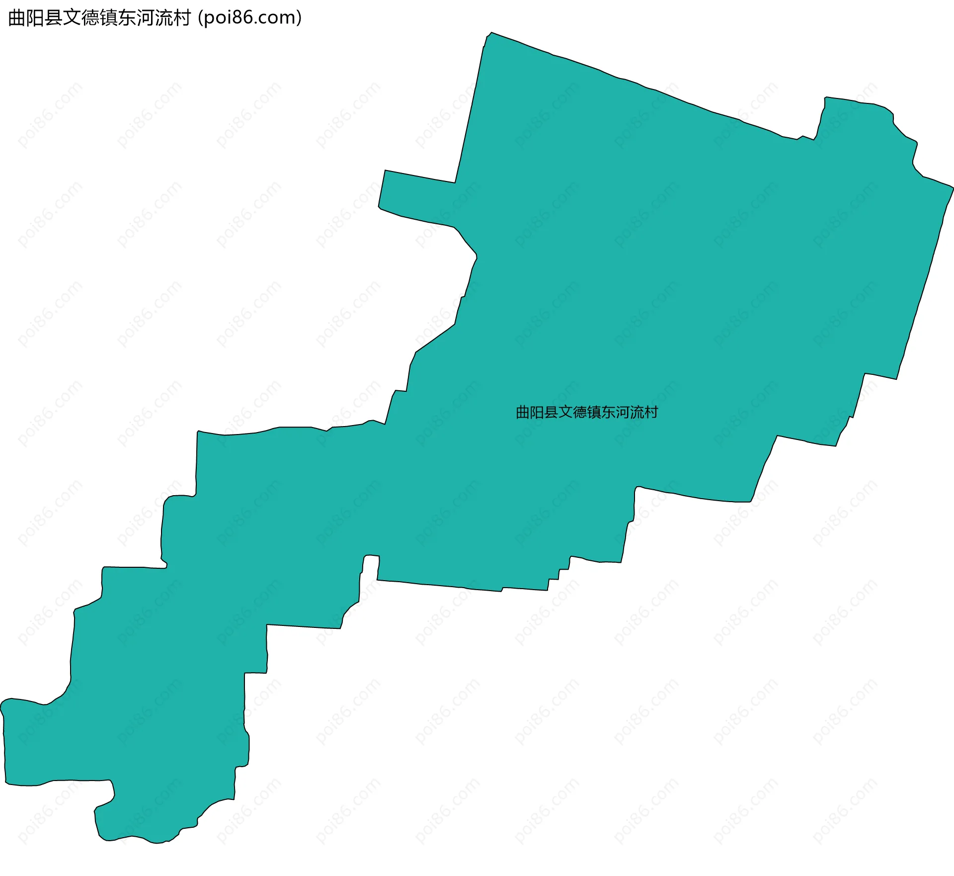 曲阳县文德镇东河流村边界地图