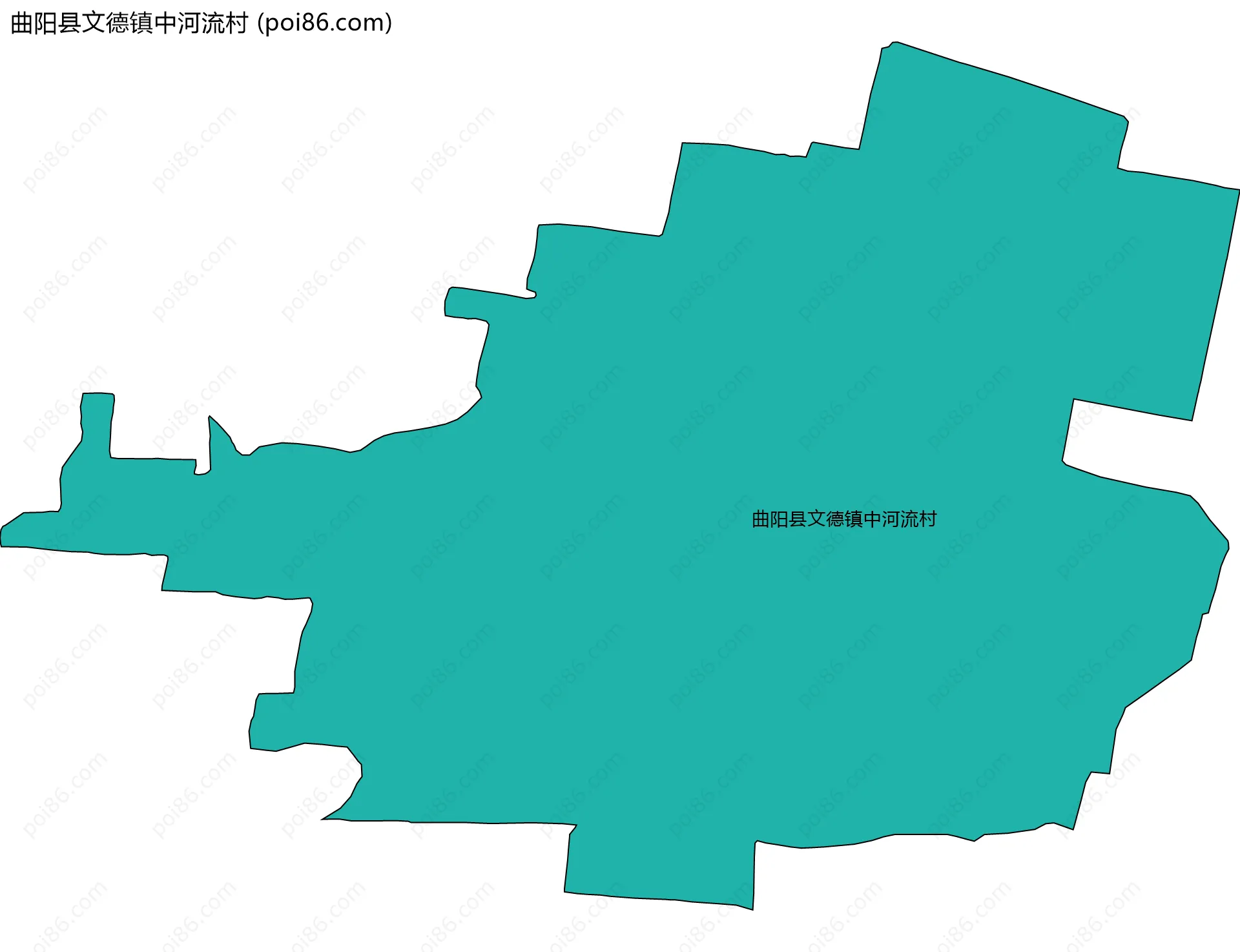 曲阳县文德镇中河流村边界地图