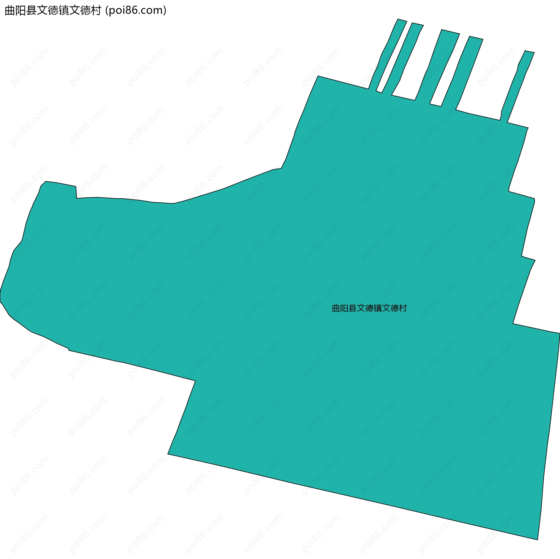 曲阳县文德镇文德村边界地图