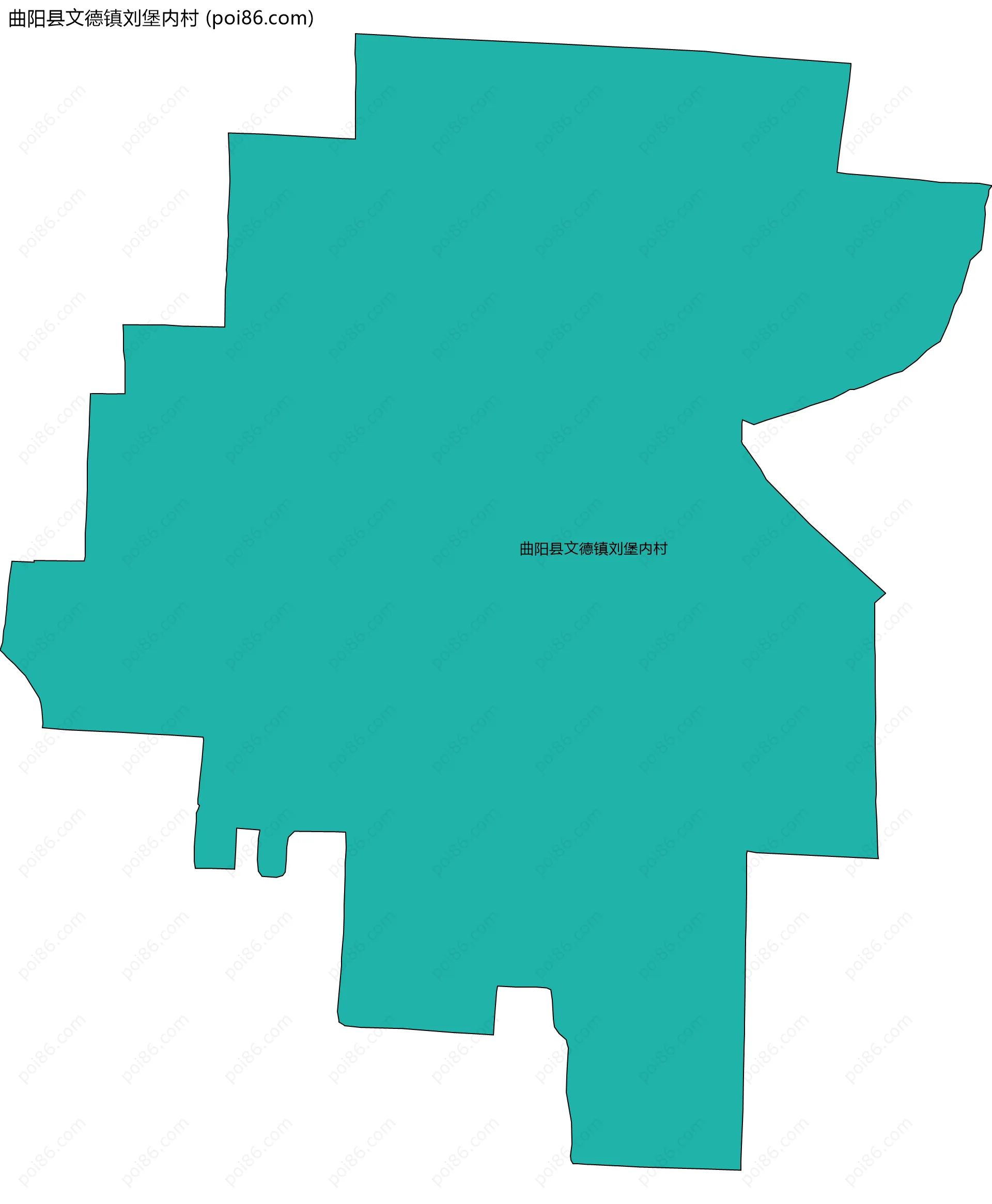 曲阳县文德镇刘堡内村边界地图