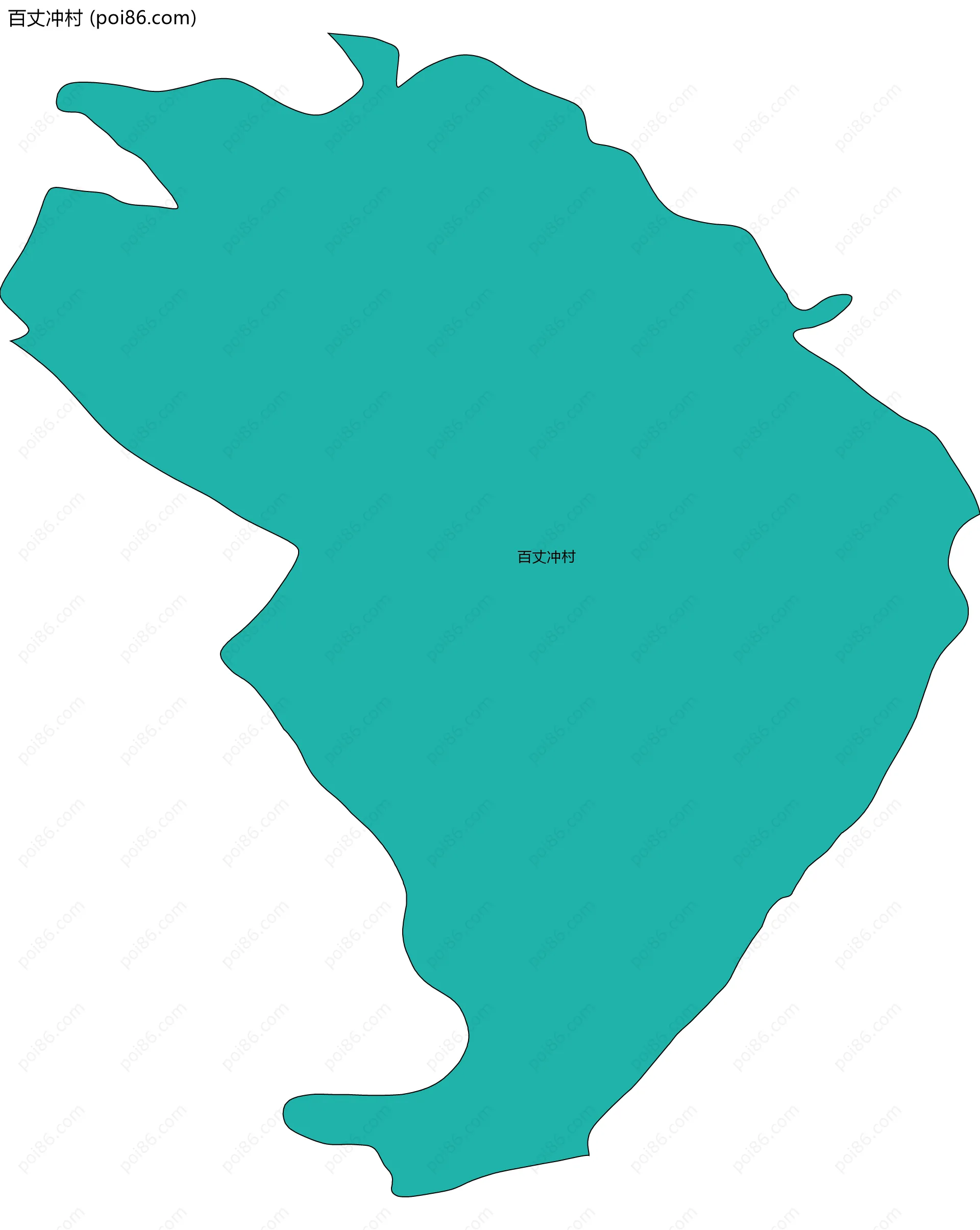 百丈冲村边界地图