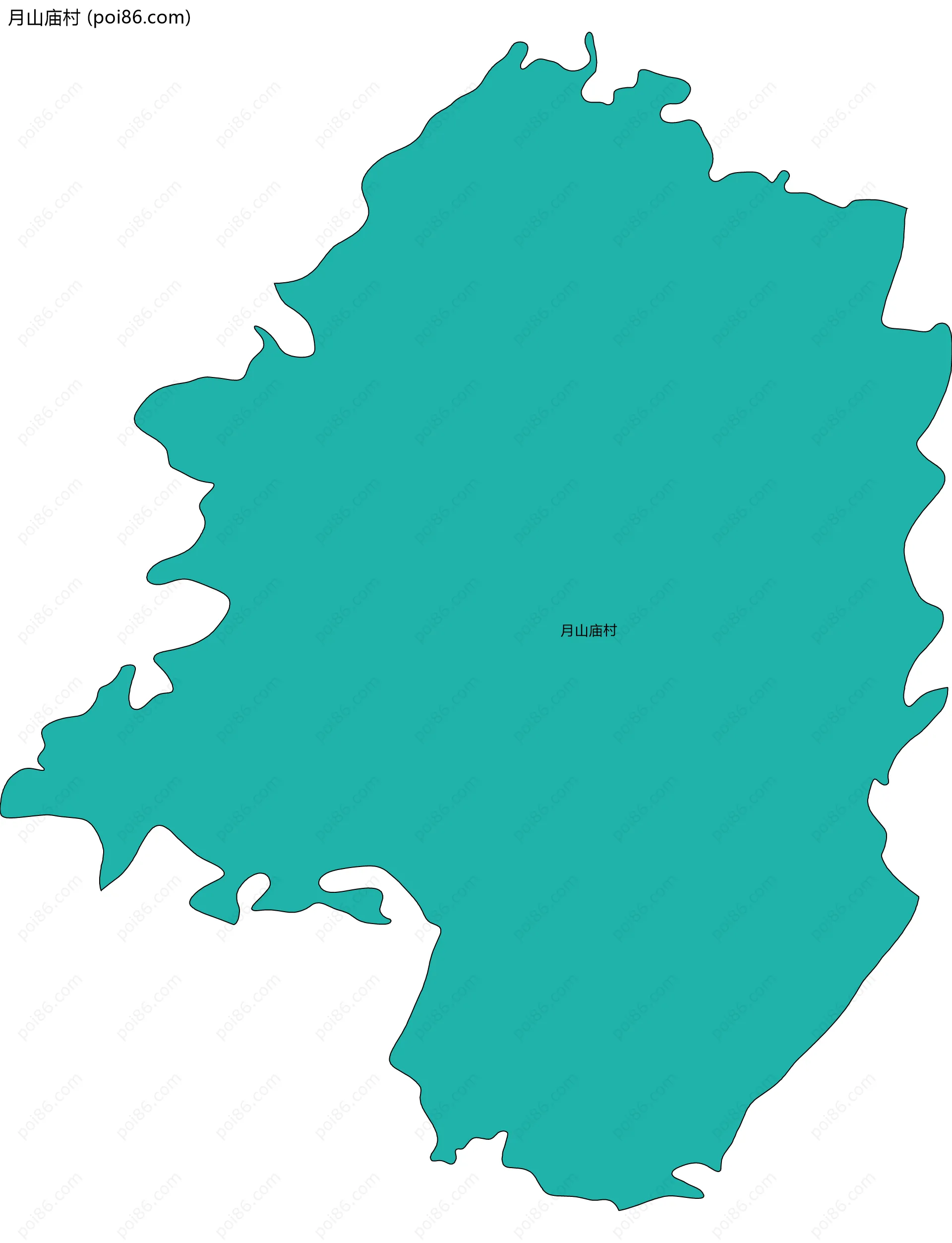 月山庙村边界地图