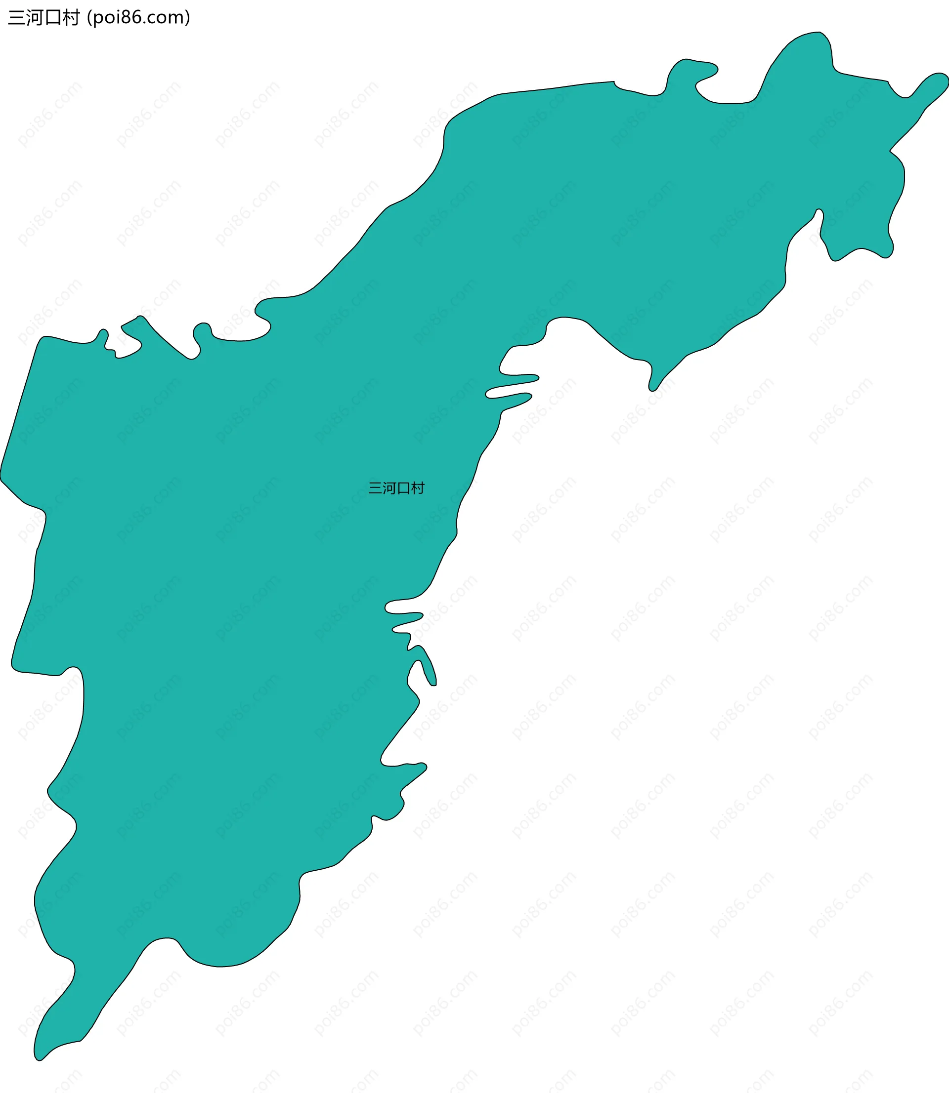 三河口村边界地图