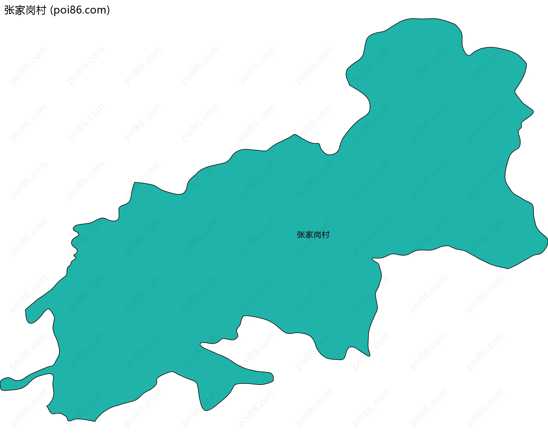 张家岗村边界地图