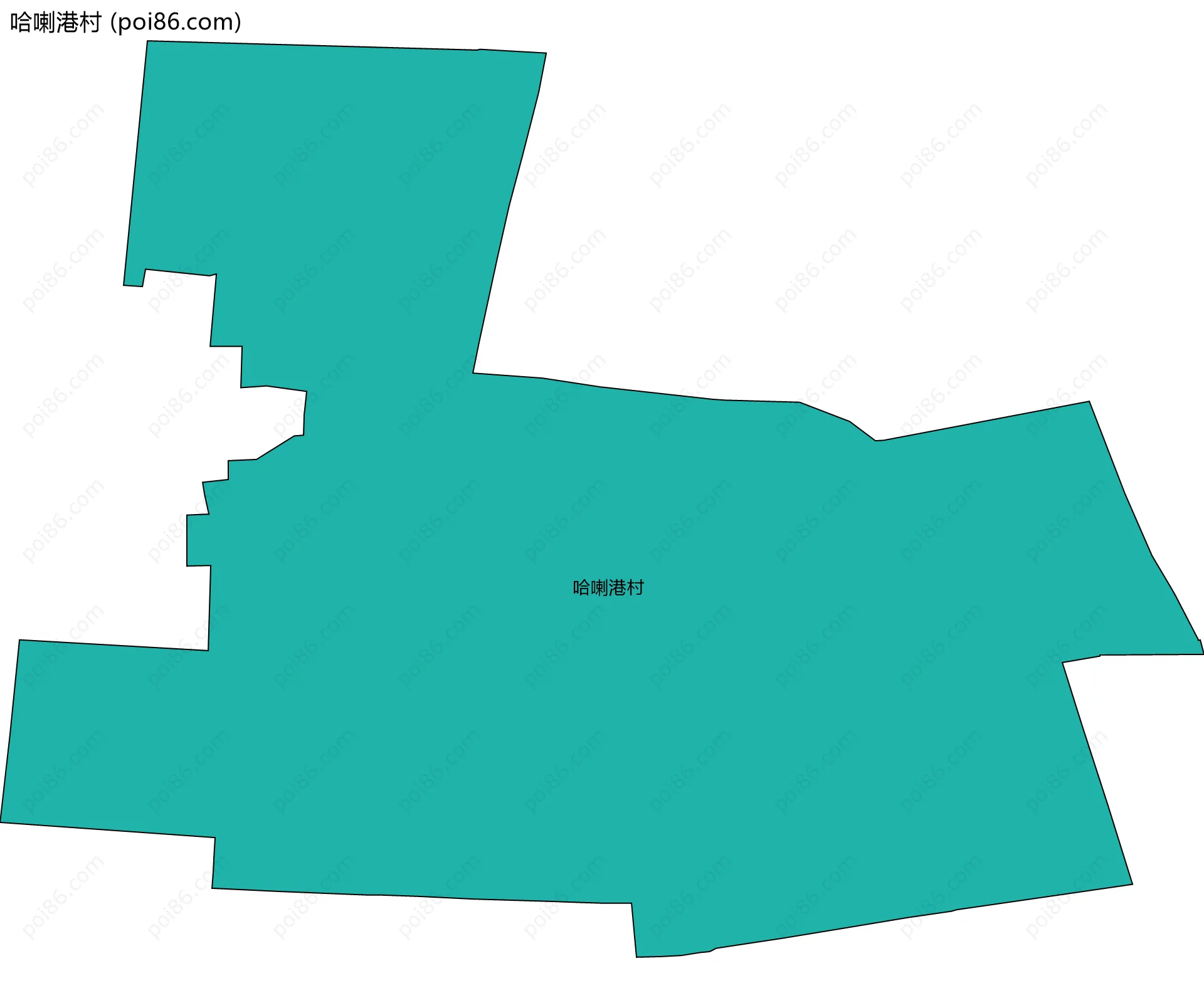 哈喇港村边界地图