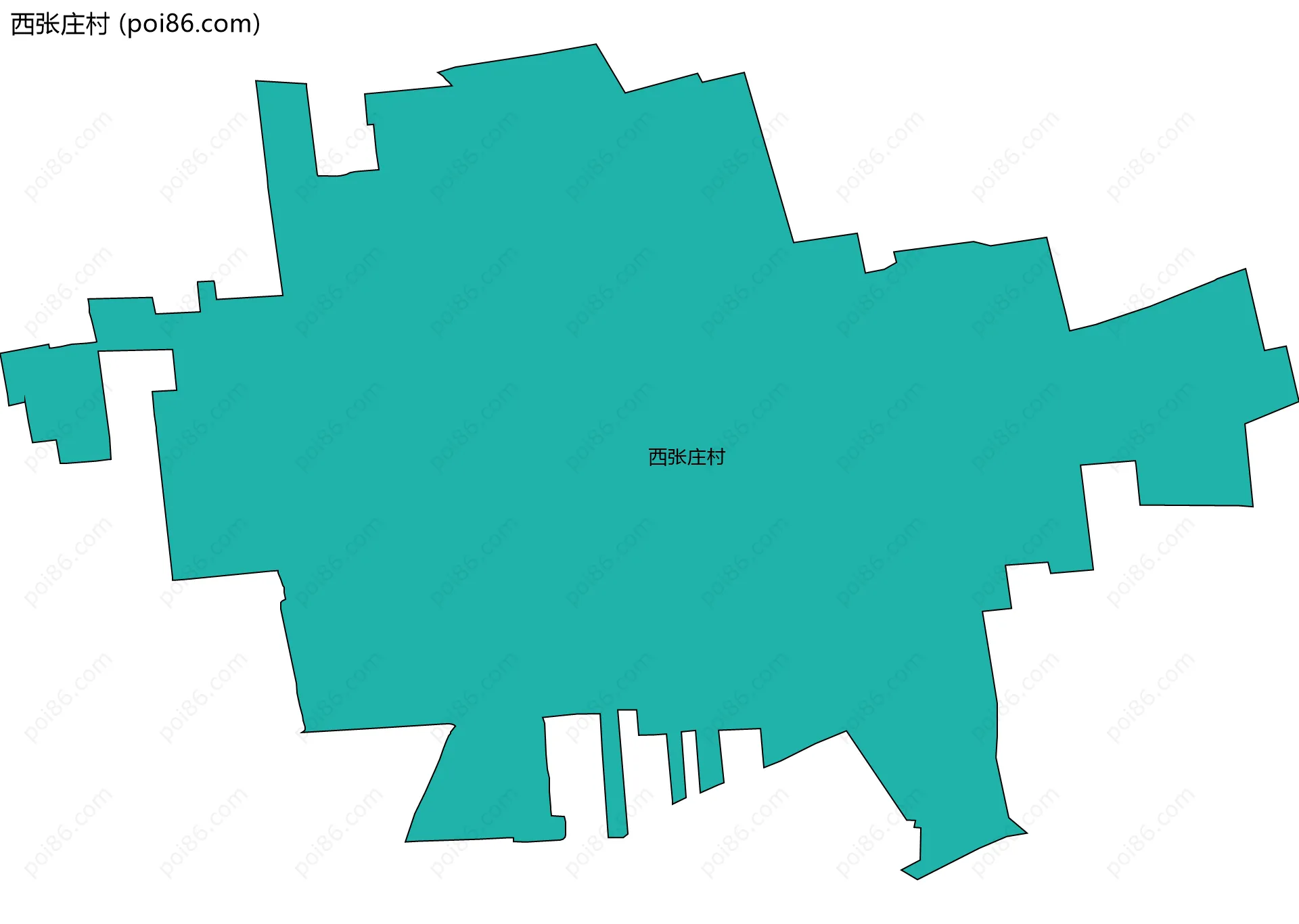 西张庄村边界地图