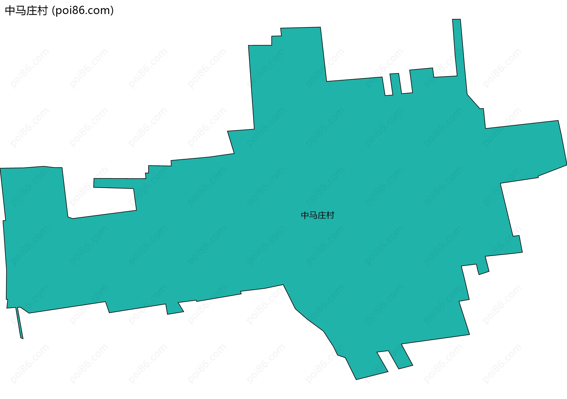 中马庄村边界地图