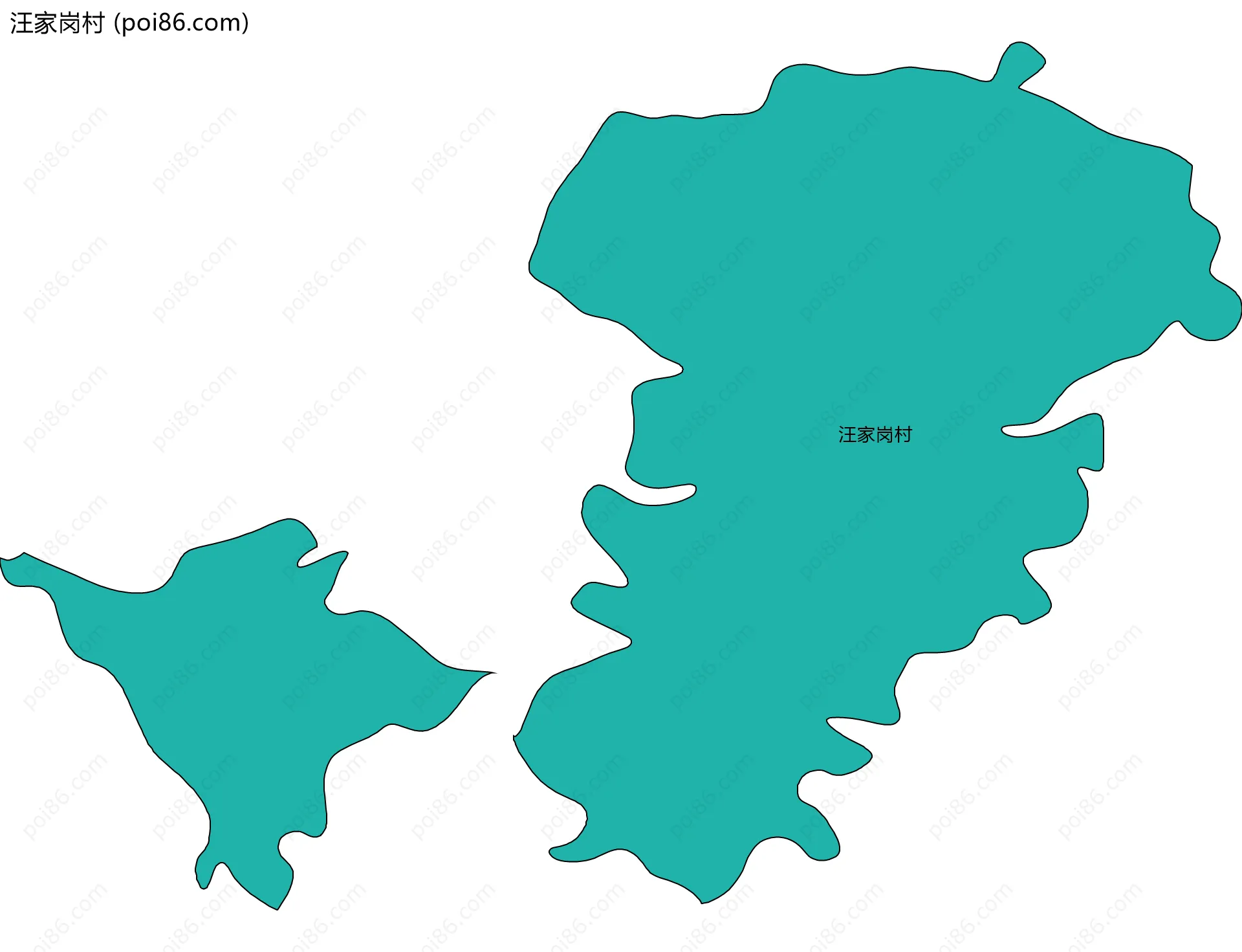 汪家岗村边界地图