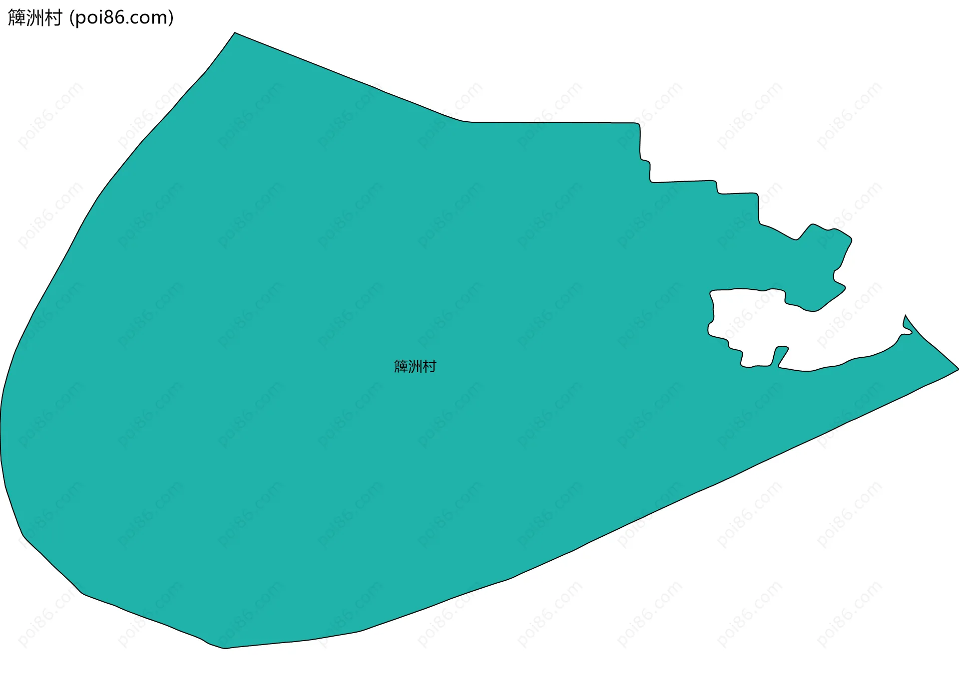 簰洲村边界地图