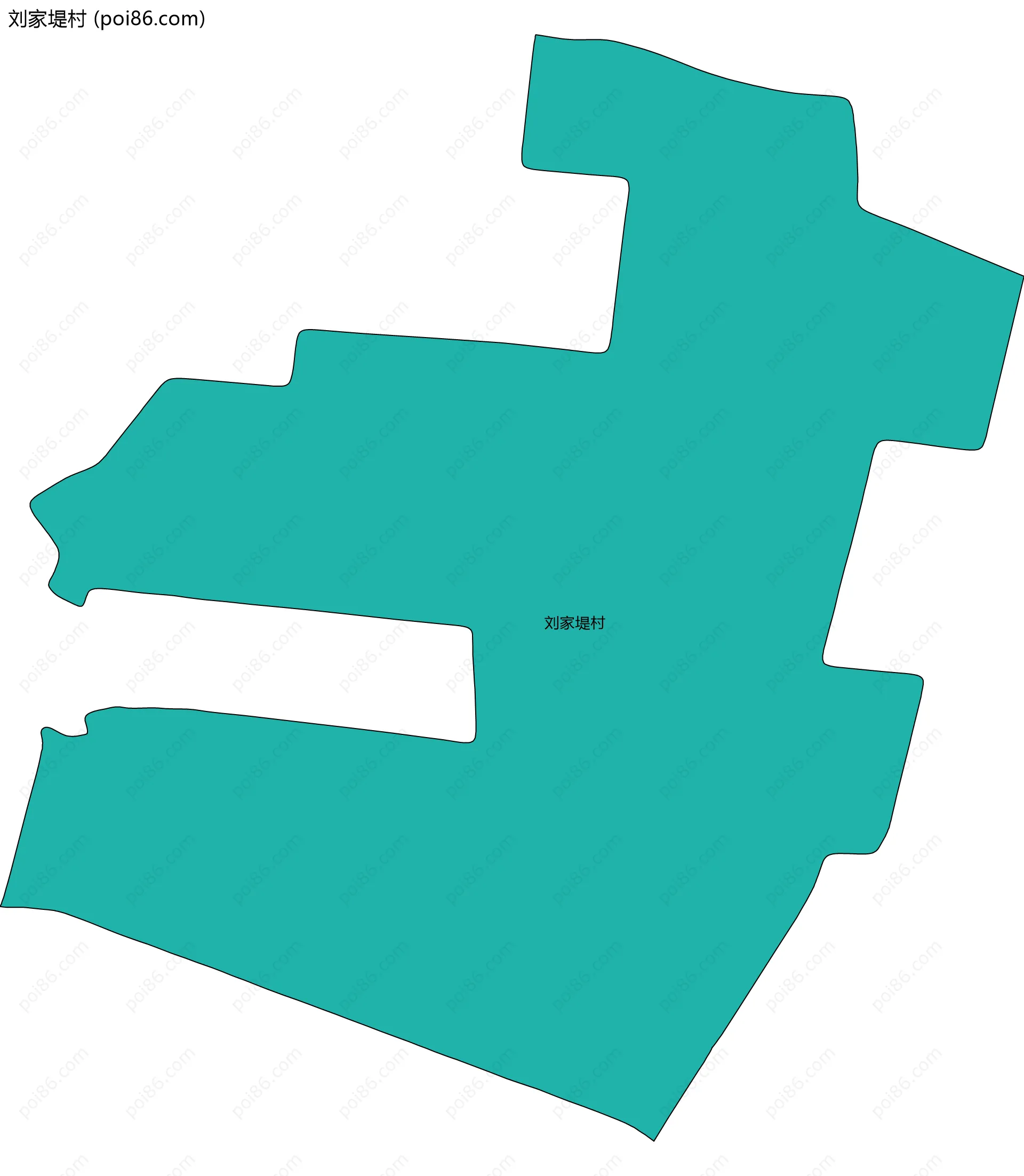 刘家堤村边界地图