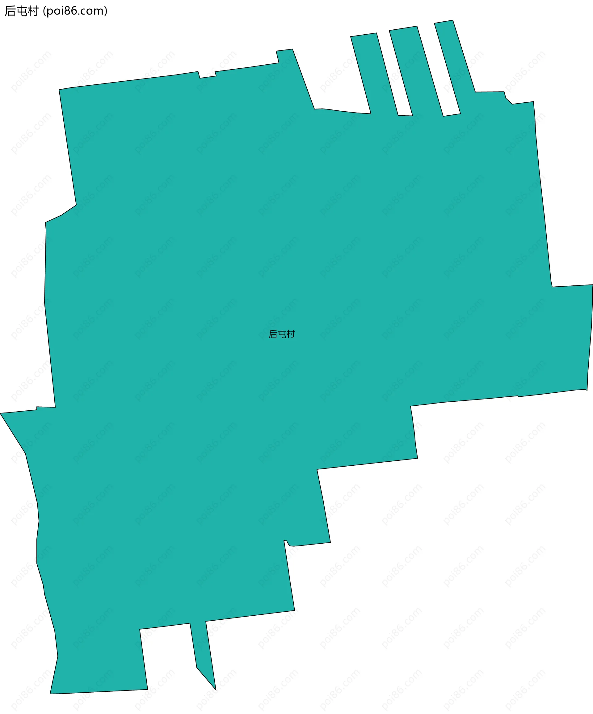 后屯村边界地图