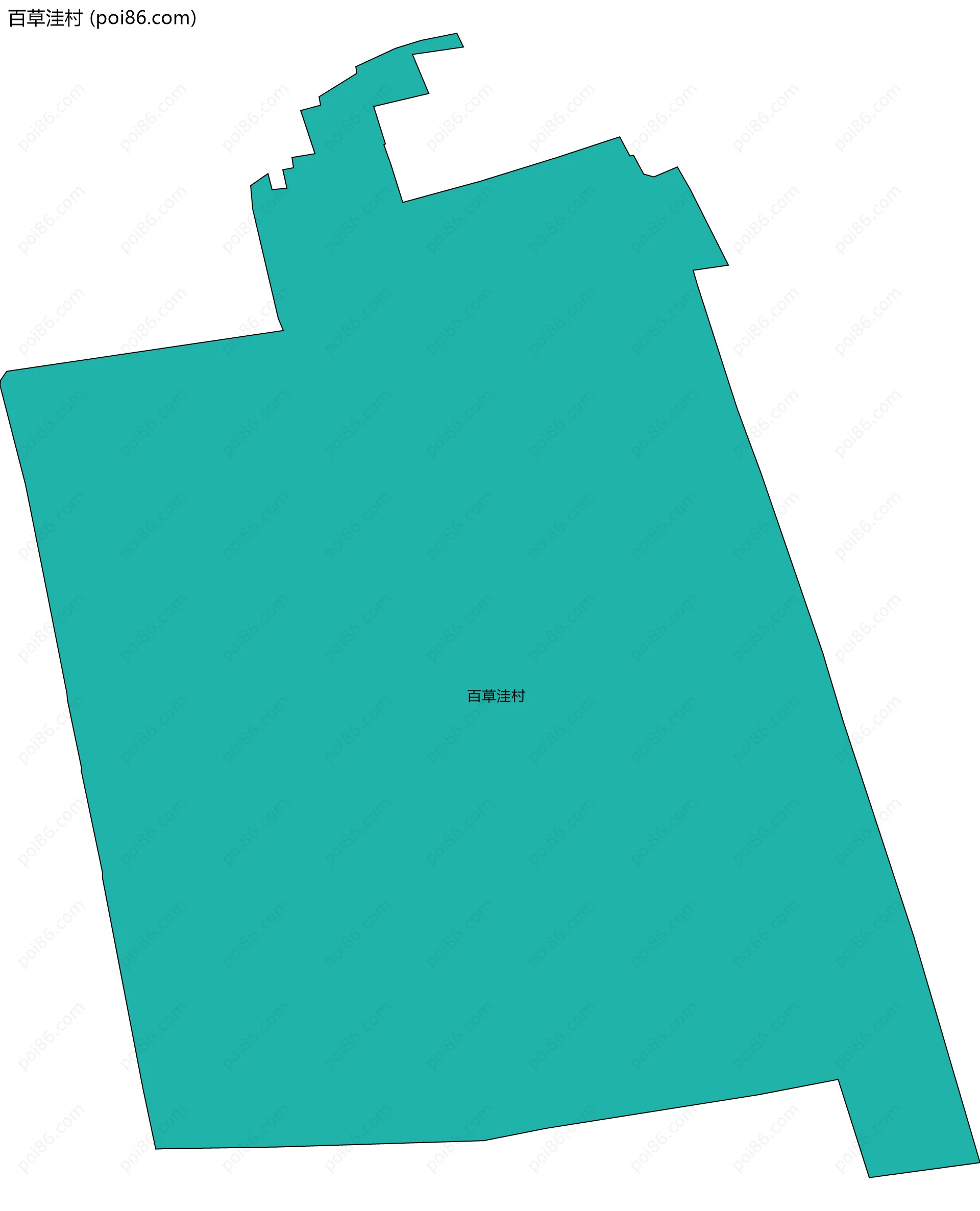 百草洼村边界地图