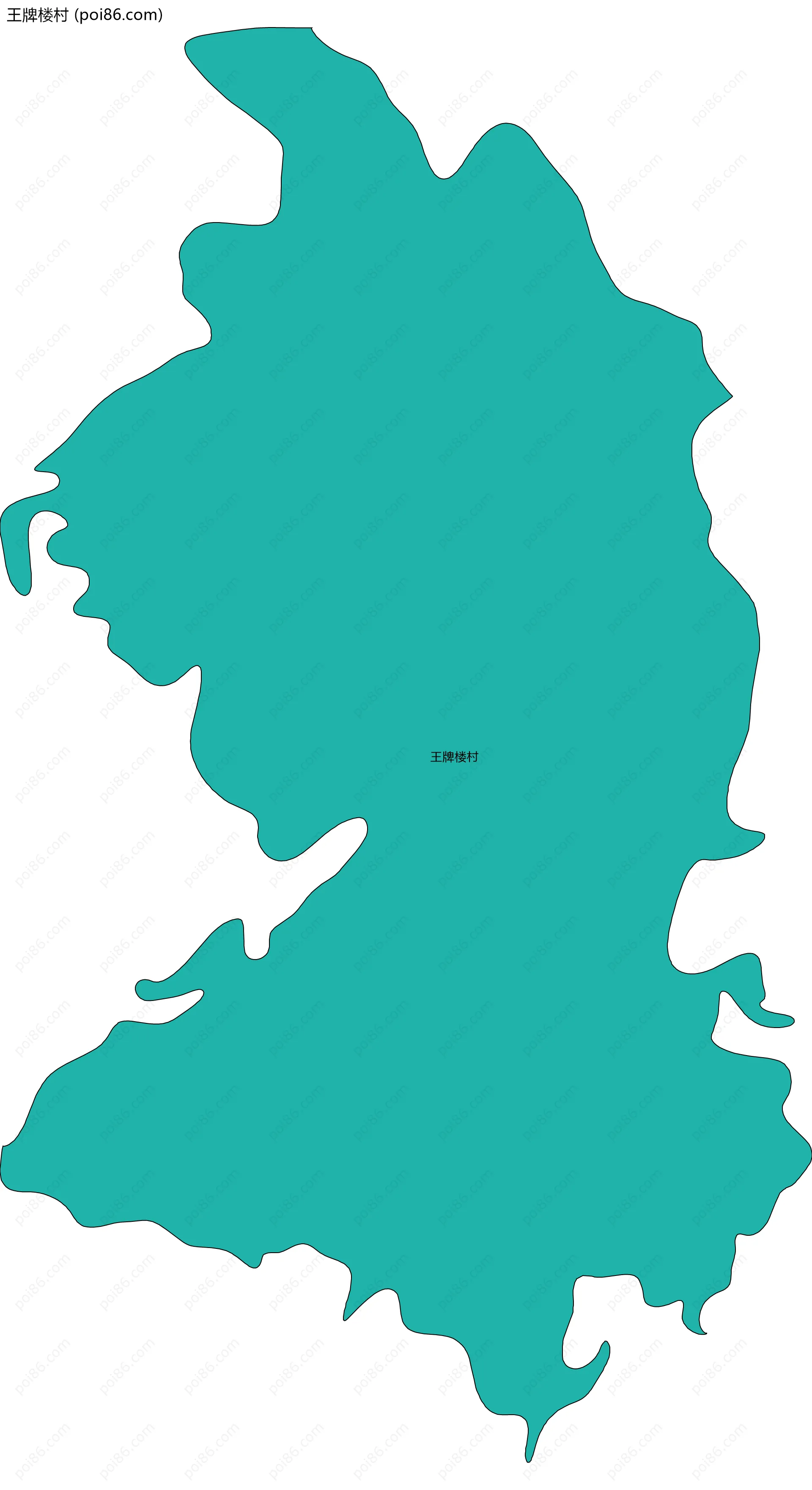 王牌楼村边界地图